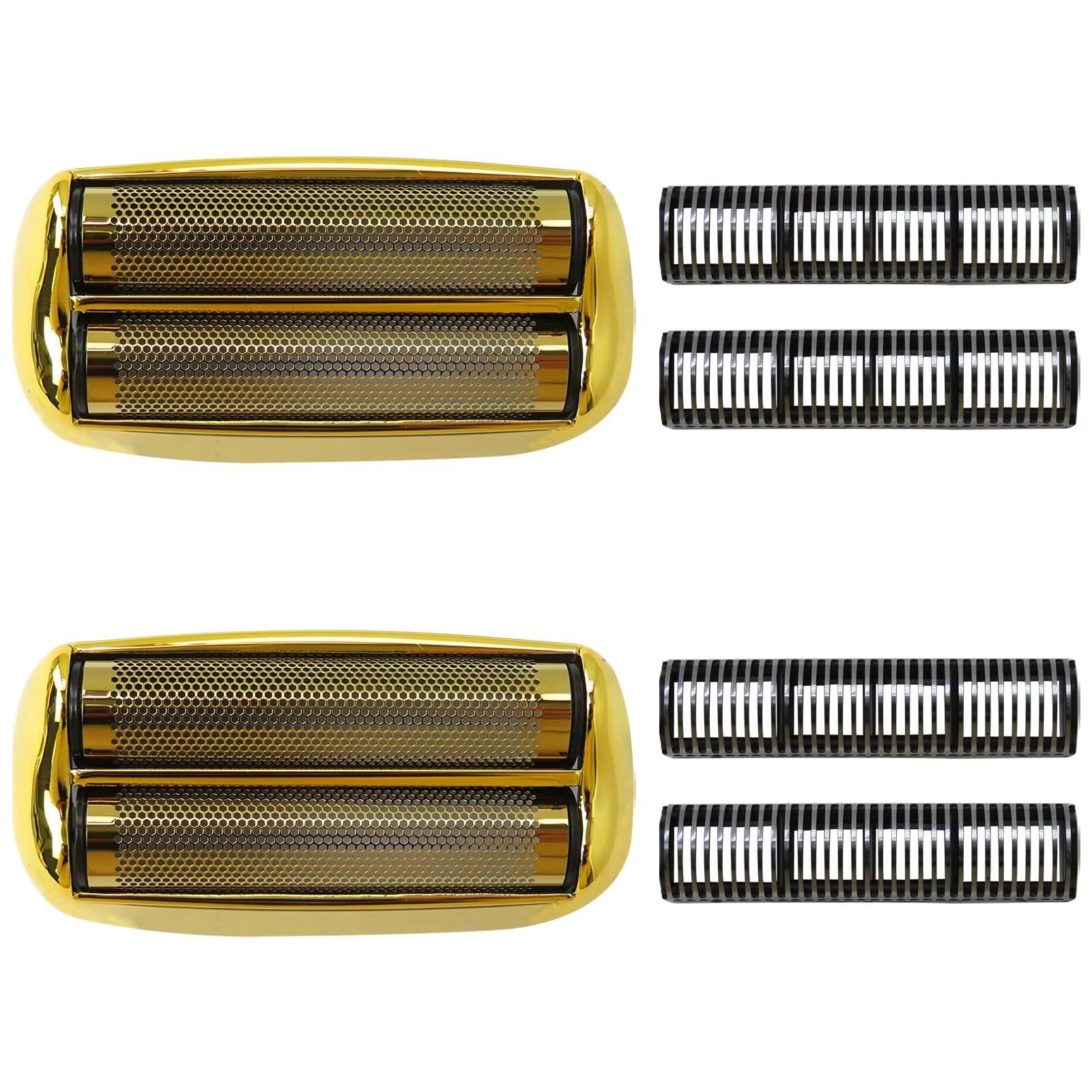 2-Pack Replacement Foil & Cutters for BaBylissPRO FXFS2 Double Foil Shaver - Gold - Compatible with BaBylissPRO FXFS2 Shaver - Perfect for Men's Grooming & Travel Shaving Kit