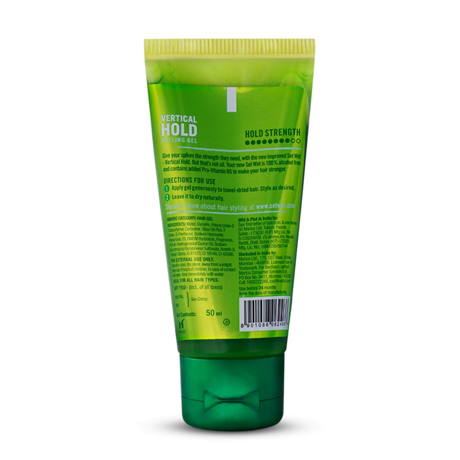 Set Wet Hair Gel Wet Look & Vertical Hold Combo (50ml Tubes) - Strong Hold Styling for Men & Women, Perfect for Parties, Weddings & Everyday Use