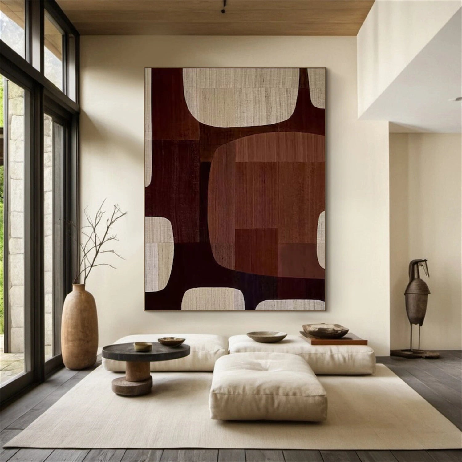 Beige & Brown Abstract Wall Art Print #BB140 - Modern Home Decor for Living Room, Bedroom & Office