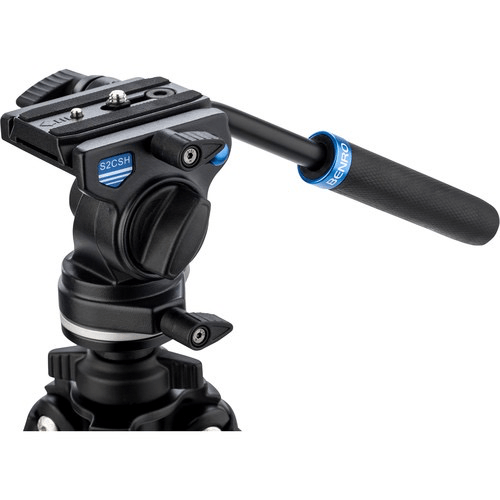 Benro 4-Section Aluminum Slim Video Tripod Kit with Fluid Head - Professional Lightweight Tripod for DSLR Cameras, Camcorders (Perfect for Travel, Vlogging & Outdoor Photography)