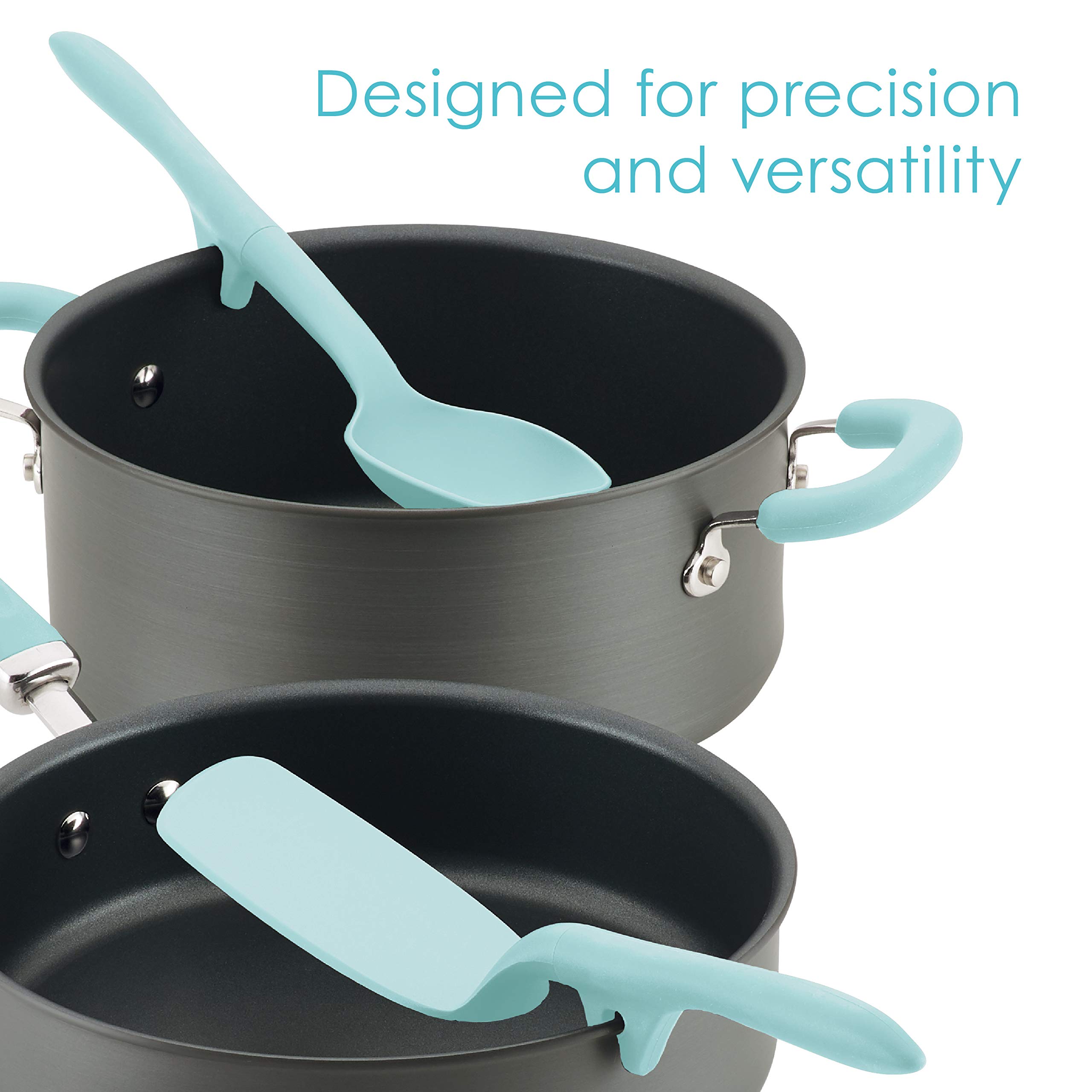 Rachael Ray 3-Piece Cooking Utensil Set - Lazy Crush & Chop, Flexi Turner, and Scraping Spoon - Light Blue Kitchen Tools for Easy Meal Prep, Baking & Cooking | Perfect for Chopping, Flipping & Mixing