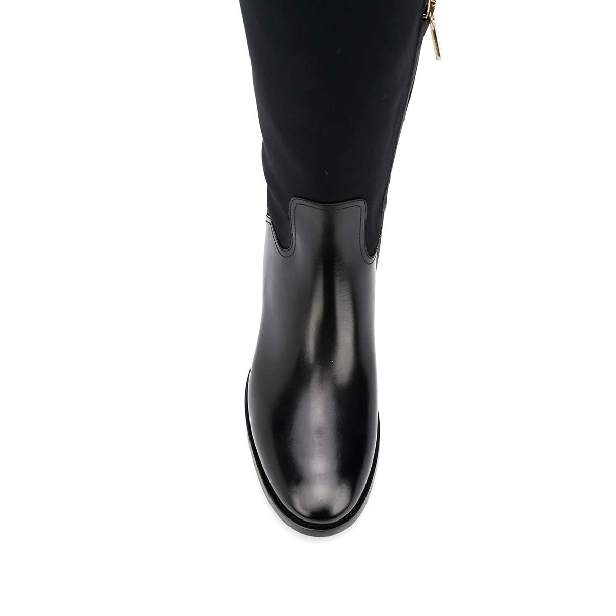 Trendy Women's Round Toe Chunky Low Heel Knee High Riding Boots with Side Zipper - Stylish Patchwork Long Winter Boots for Casual Outfits, Office Wear & Holiday Parties
