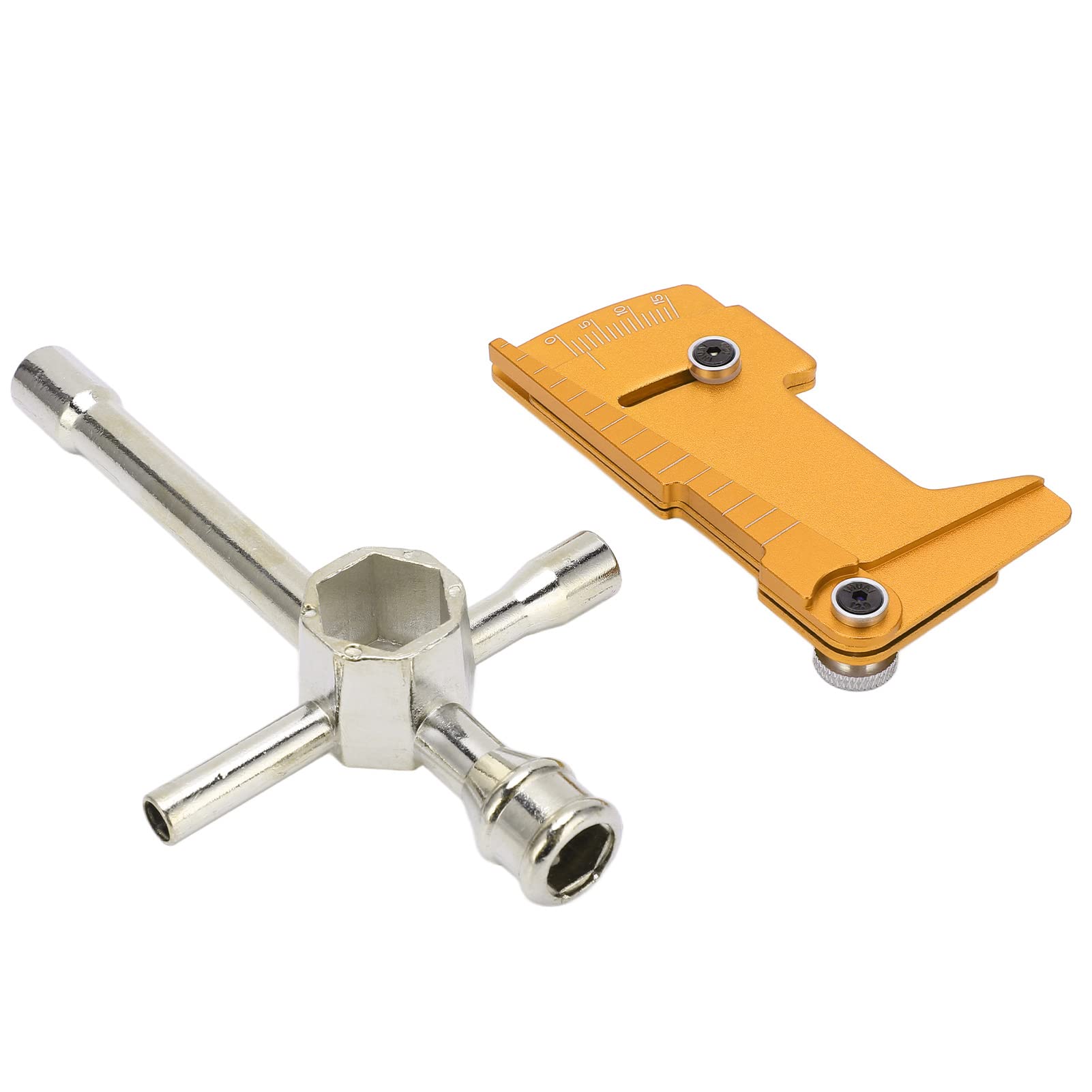 High Strength RC Car Maintenance Hex Wrench Kit - Adjustable Ruler & Ergonomic Tools for RC Car Repair & Upgrades (Gold) | Perfect for DIY Enthusiasts & Professional RC Car Maintenance
