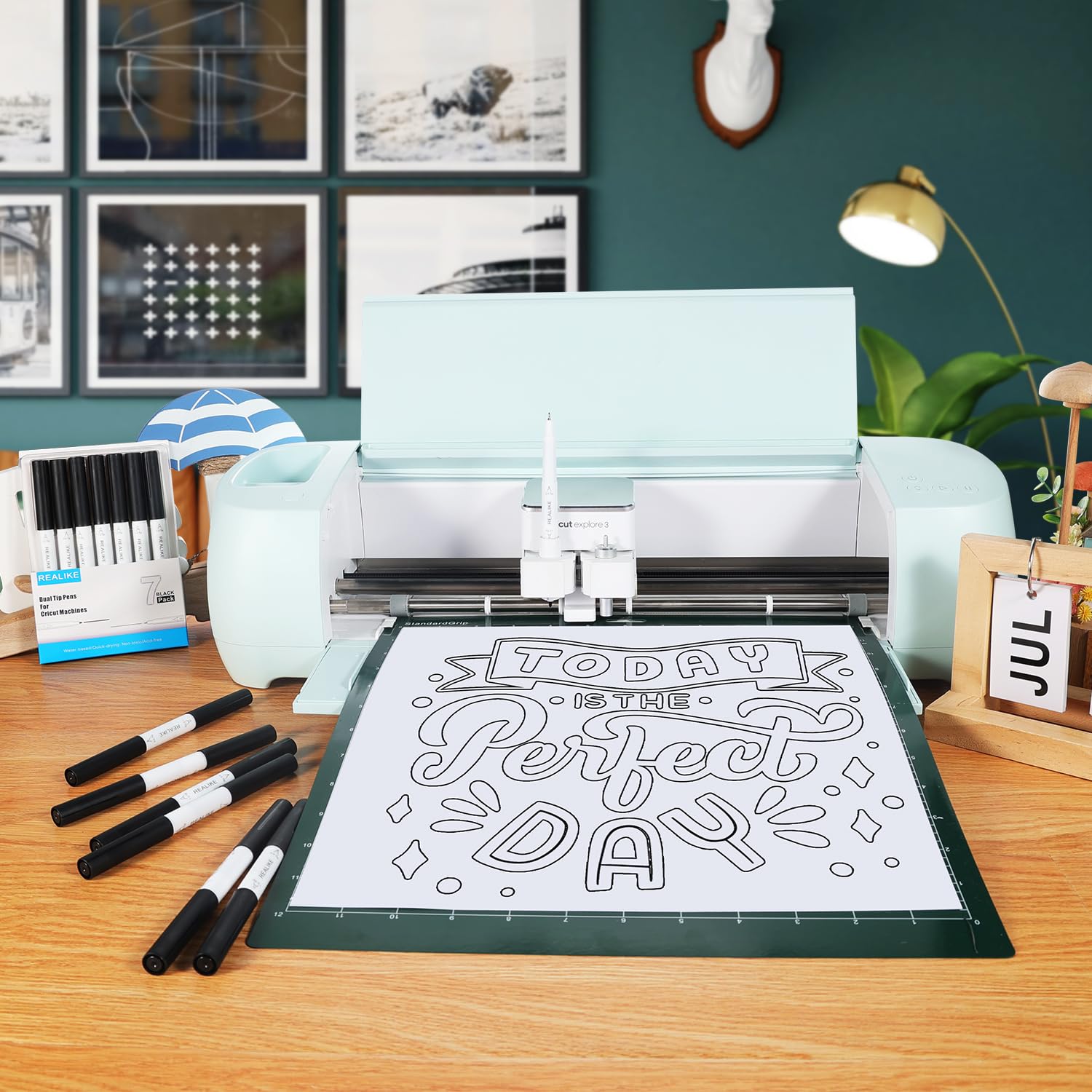 REALIKE 7-Pack Dual Tip Markers for Cricut Maker 3, Maker, Explore 3, Air 2, Air - Fine Point (0.4mm) & Bold (1.0mm) Pens for Writing, Drawing, Scrapbooking, Card Making & DIY Craft Projects