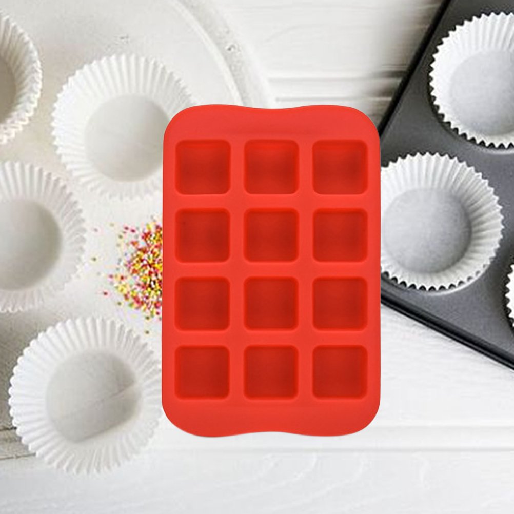 12-Piece Silicone Chocolate & Ice Cube Mold Set - Reusable Ice Making Tray for Cocktails, Coffee, Baking & Party Decorations