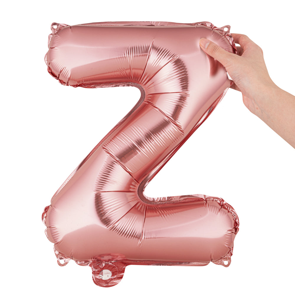 Rose Gold Mylar Letter Z Balloon - 16 Inch Large Foil Alphabet Balloon for Birthday, Wedding & Party Decorations (1 Count)
