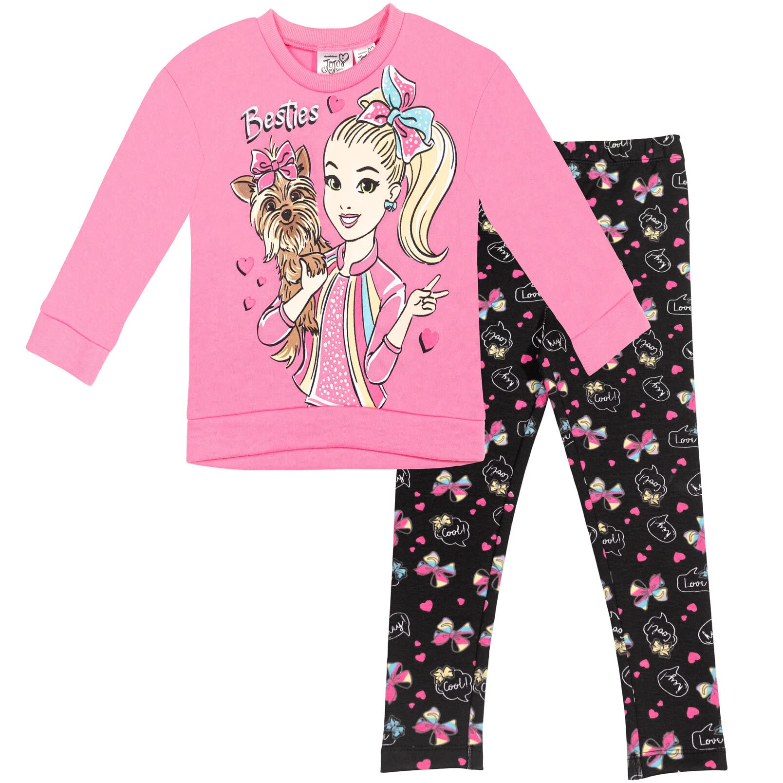 JoJo Siwa Girls' Sweatshirt & Leggings Set - Toddler to Big Kid Sizes (2T-14) | Cute Outfit for Dance Class, Birthday Parties & Everyday Wear