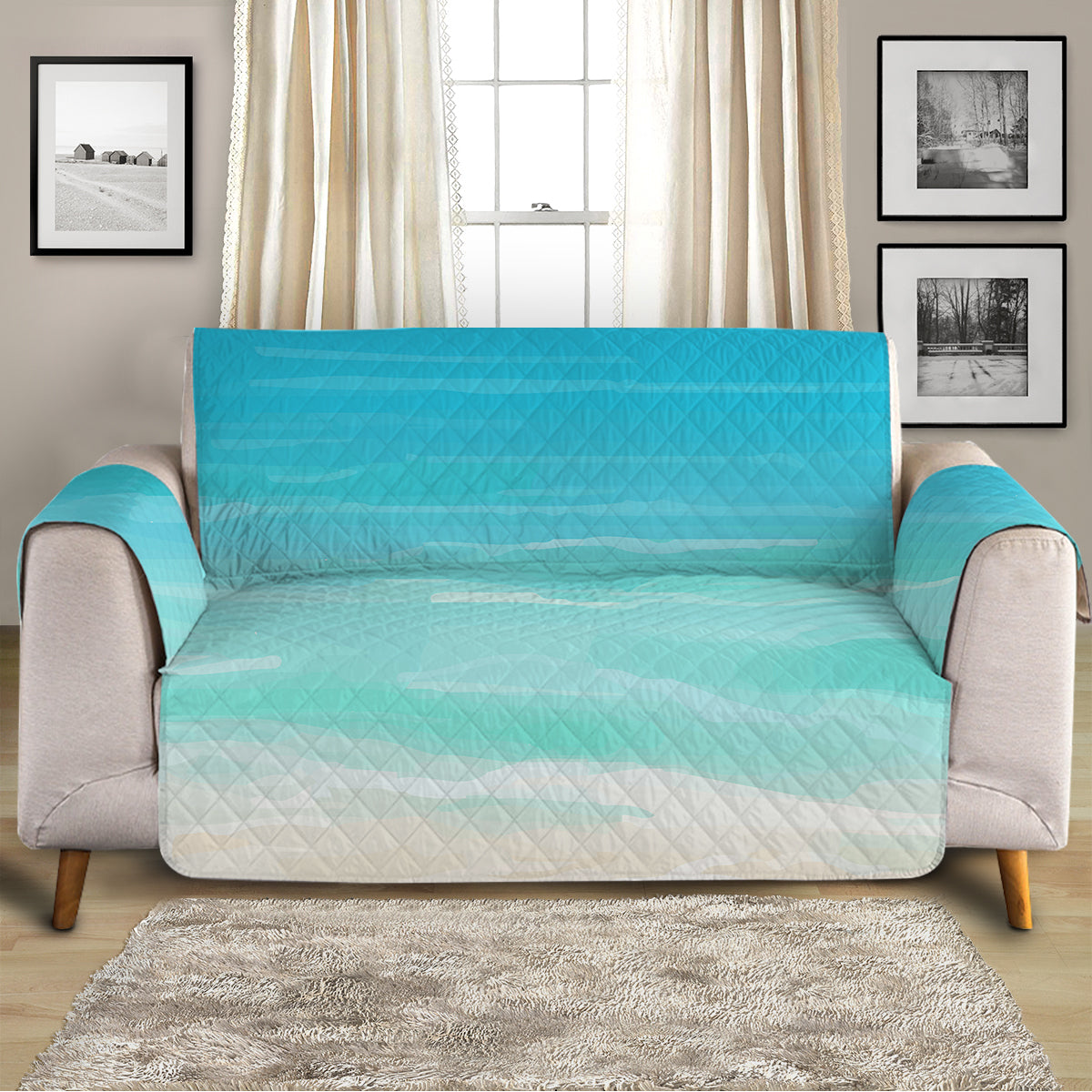 Stylish Beach Colors Sofa Cover - Soft, Durable & Washable - Perfect for Living Room, Patio & Outdoor Furniture Protection