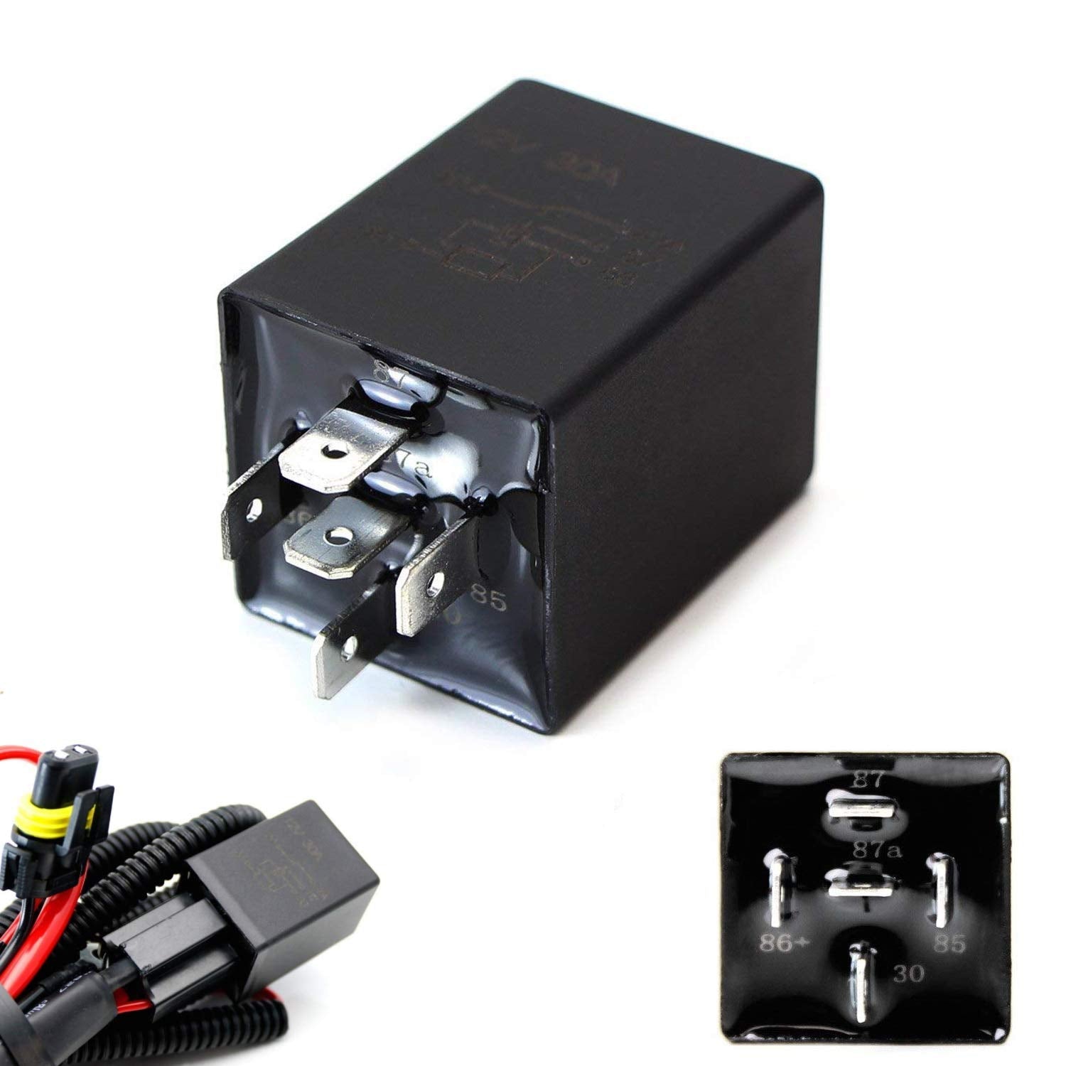 10 Second Time Delay Relay Module, 5 Pin 12V 30A SPDT - Automotive Lighting Control for Headlights, Fog Lights & Accessories - Perfect for DIY Car Mods & Electrical Projects