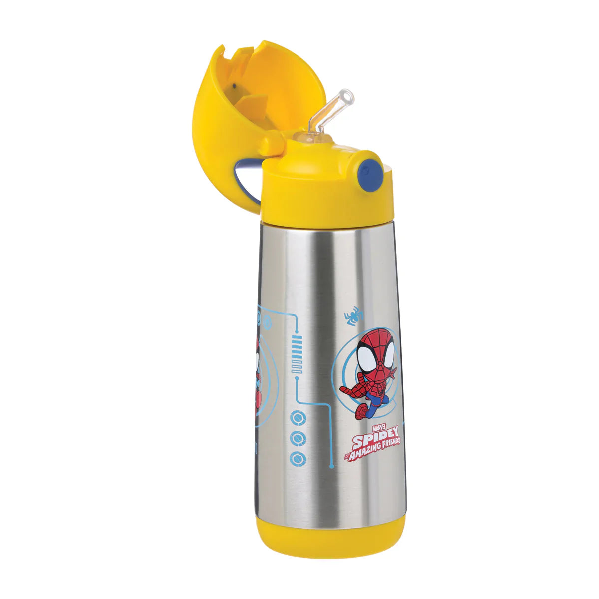 b.box 500ml Insulated Stainless Steel Water Bottle with Spider-Man Design - Keeps Drinks Cold for 24 Hours, Hot for 12 Hours - Perfect for School, Gym, Travel & Outdoor Activities
