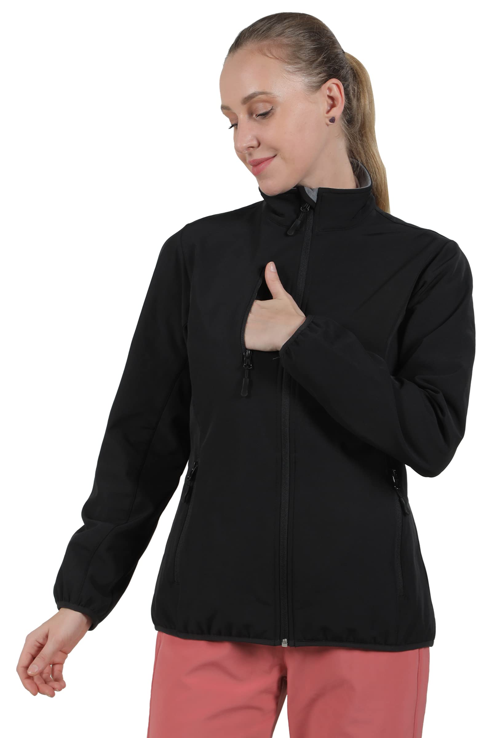 Women's Softshell Fleece Lined Jacket - Windproof Athletic Outerwear for Running, Hiking & Travel | Perfect for Outdoor Adventures & Casual Wear