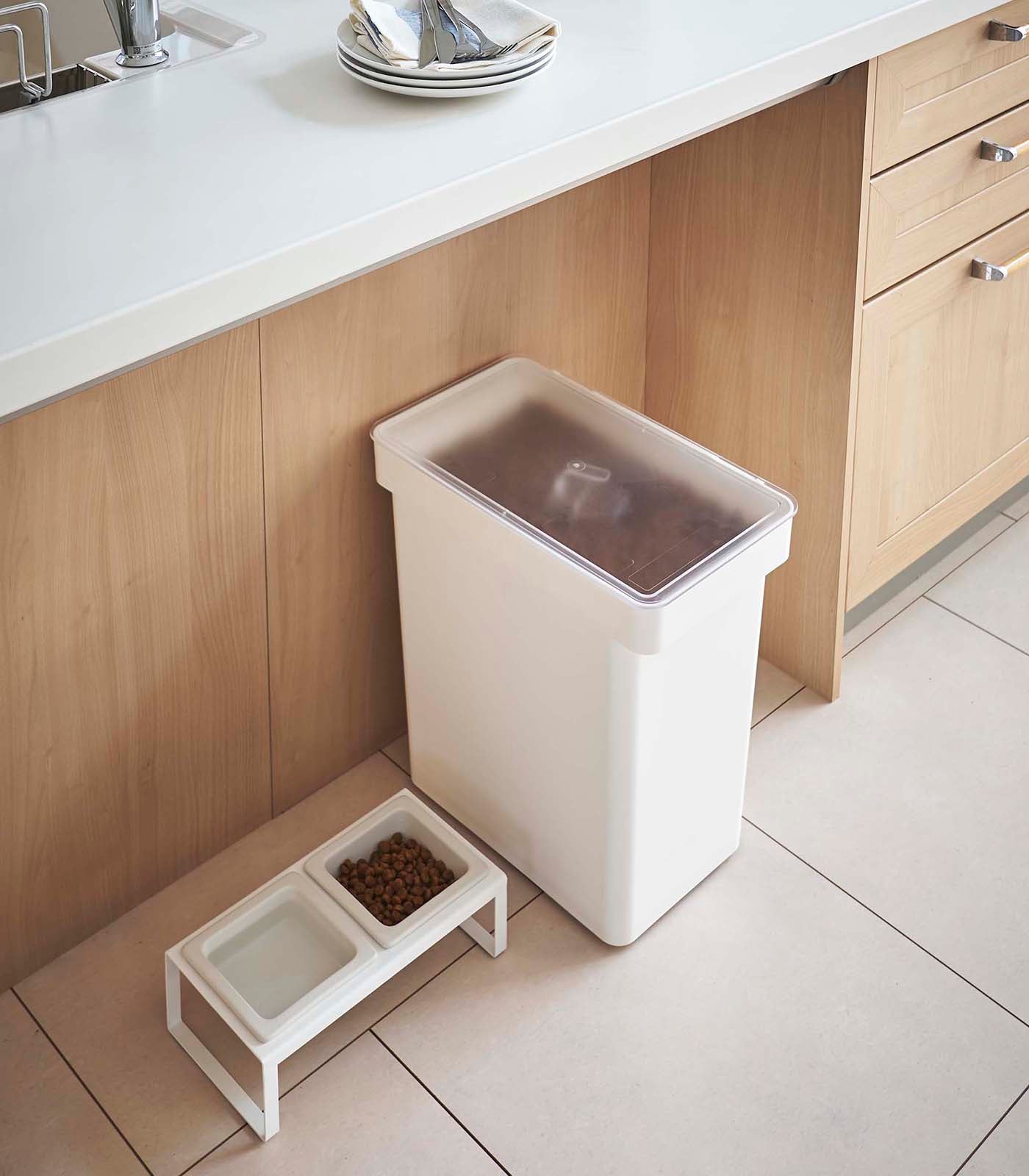 Airtight Rolling Pet Food Storage Container - 25 lbs. Capacity for Dog & Cat Food - Ideal for Kitchen, Pantry, or Garage Organization