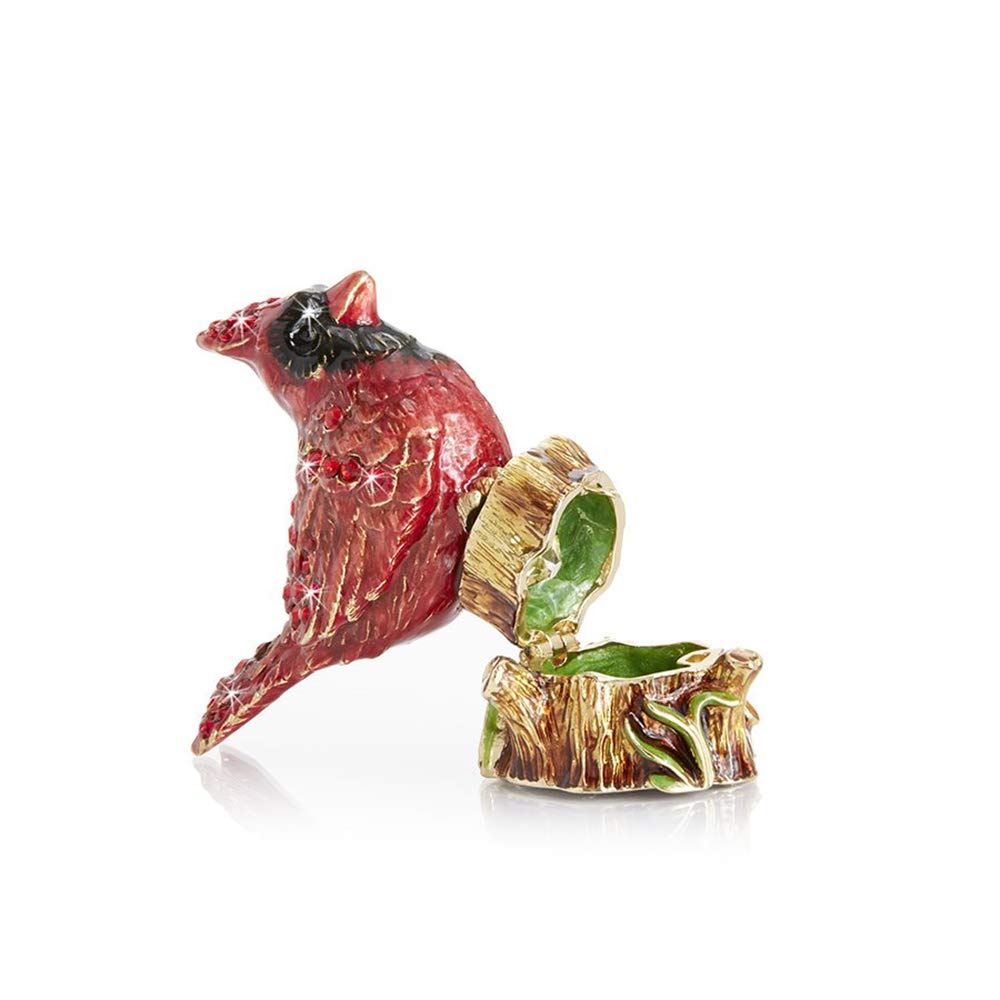 Jay Strongwater Dina Cardinal Box - Elegant Handcrafted Jewelry Box for Women, Perfect for Gifts, Home Decor & Organizing Rings, Necklaces & Keepsakes