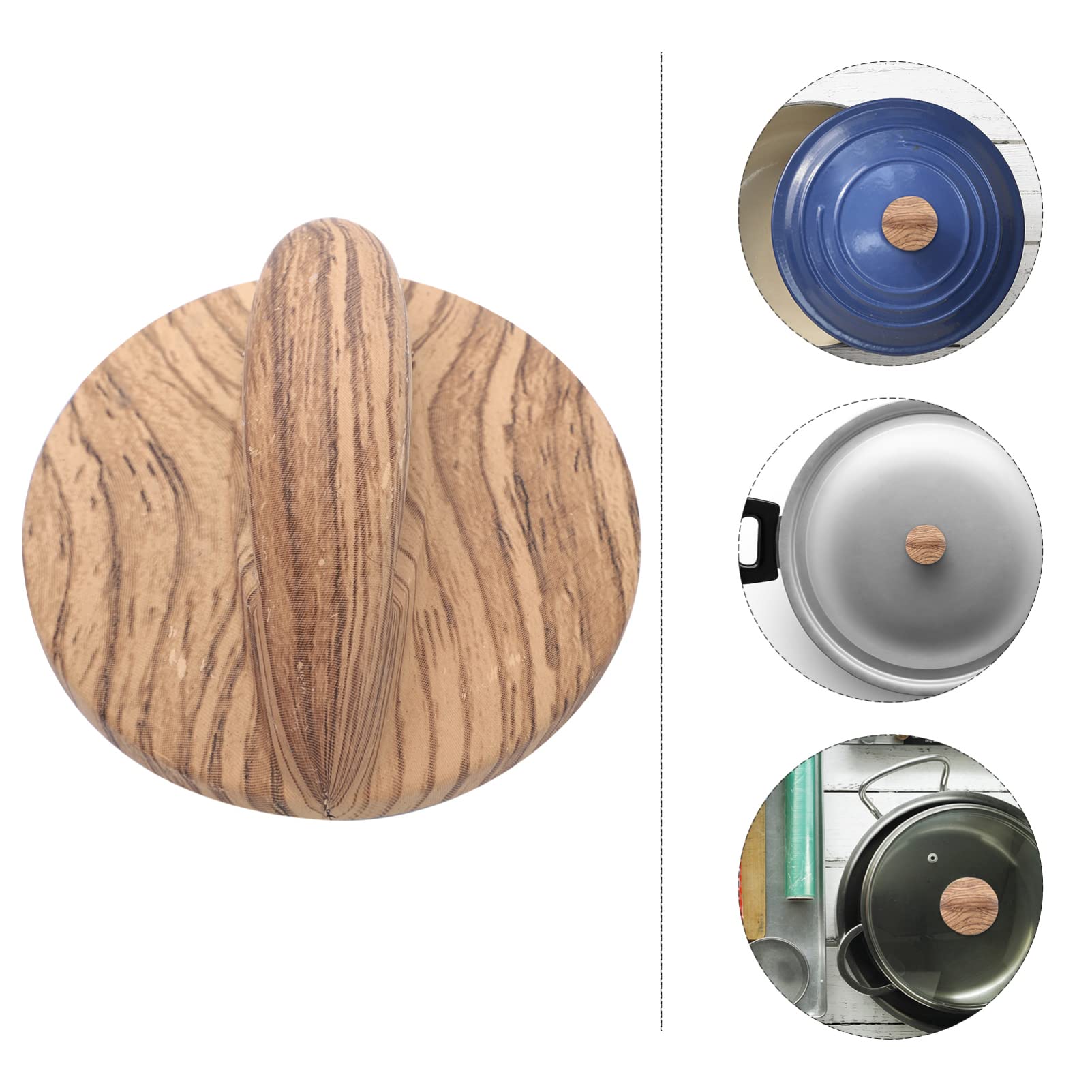 2-Pack Universal Wooden Pot Lid Knobs - Heat-Resistant Cookware Lid Handles for Stovetop & Oven - Easy Replacement Knobs for Kitchen Pots & Pans (Wood Color) - Perfect for Cooking, Baking & Everyday Kitchen Use