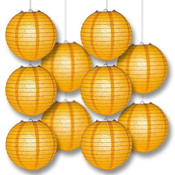 24 Pack Round Paper Lanterns with Even Ribbing - Chinese Style Hanging Decor for Wedding, Party & Home Celebration - Perfect for Indoor/Outdoor Events & Asian-Themed Decorations