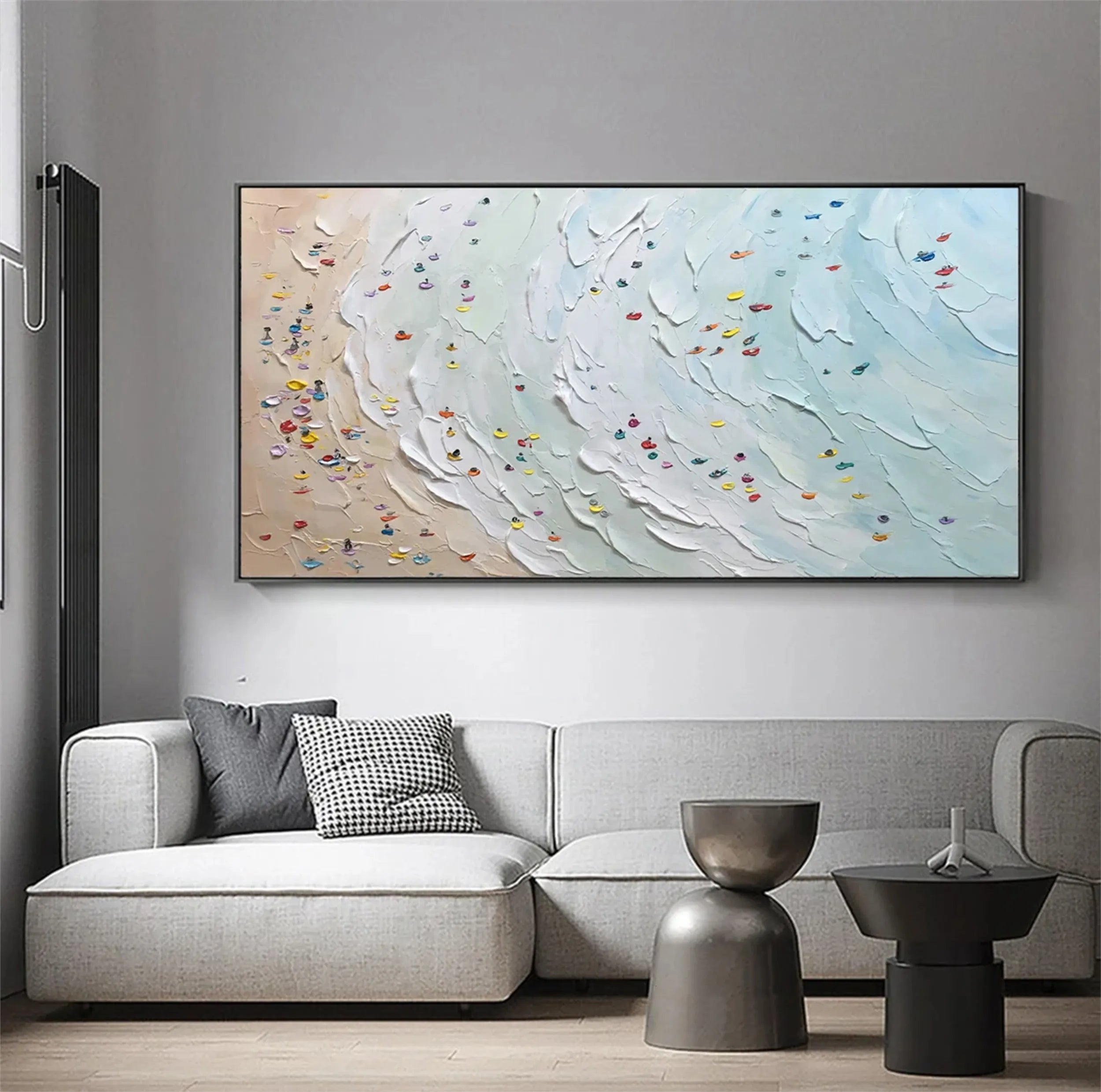 Seascape and Snowy Peak Landscape Painting - Premium Wall Art Decor for Living Room, Bedroom, Office - Perfect Gift for Home & Interior Design - #SP001