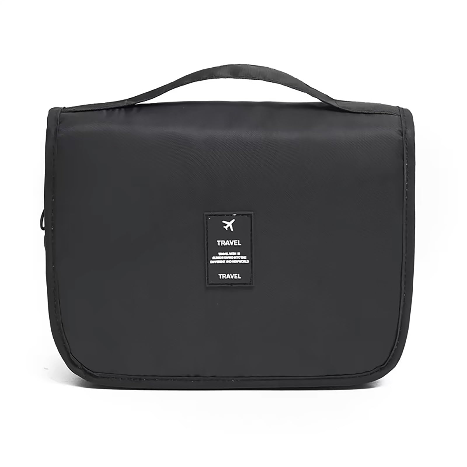 Waterproof Hanging Toiletry Bag for Women - Travel Makeup Organizer with Multiple Pockets, Portable Cosmetic Bag for Bathroom & Shower Essentials - Perfect for Camping, Gym, and Business Trips (Black)
