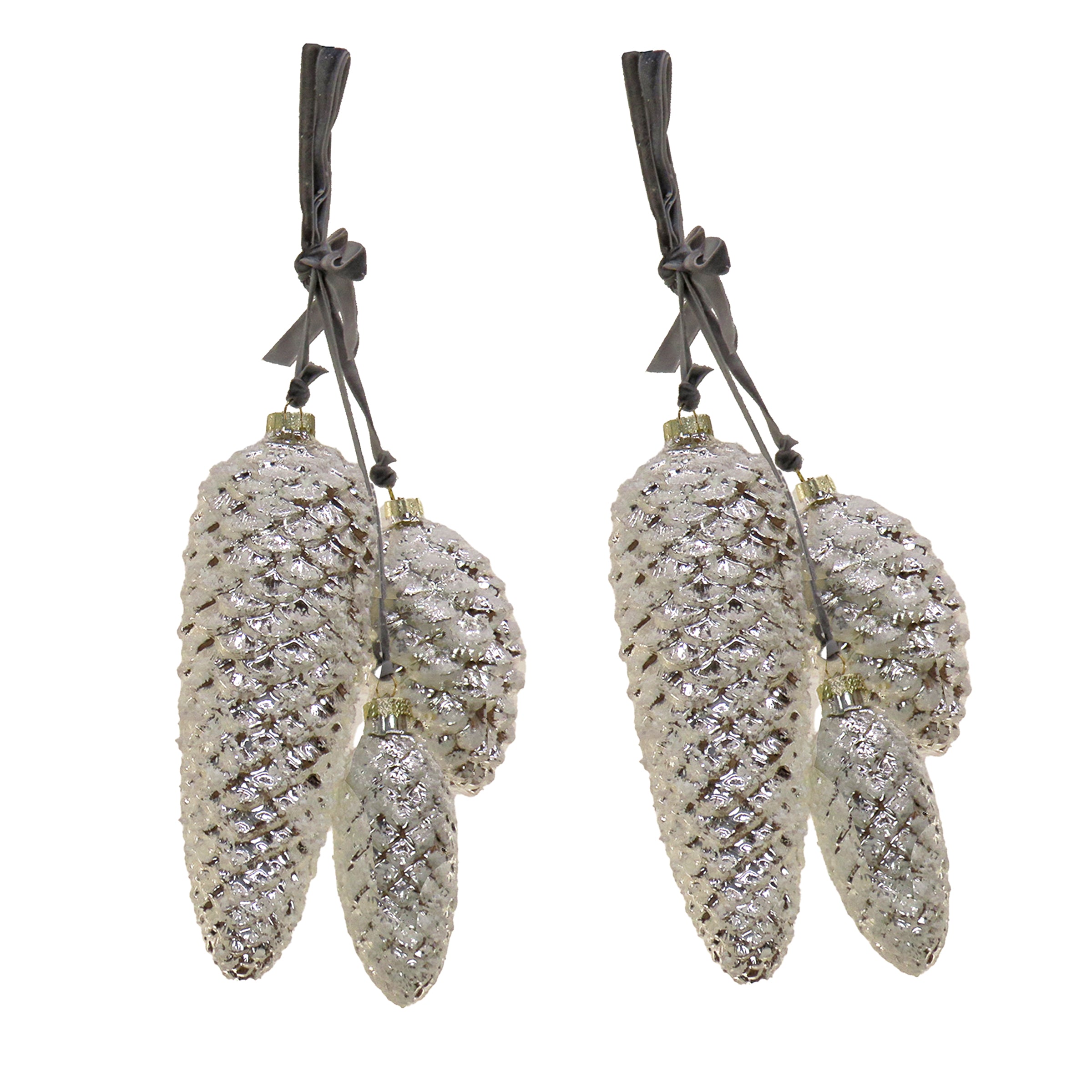 HGTV Home Collection 2-Piece Pinecone Cluster Ornaments - Rustic Christmas Tree Decor for Holiday Home & Festive Party Decorations