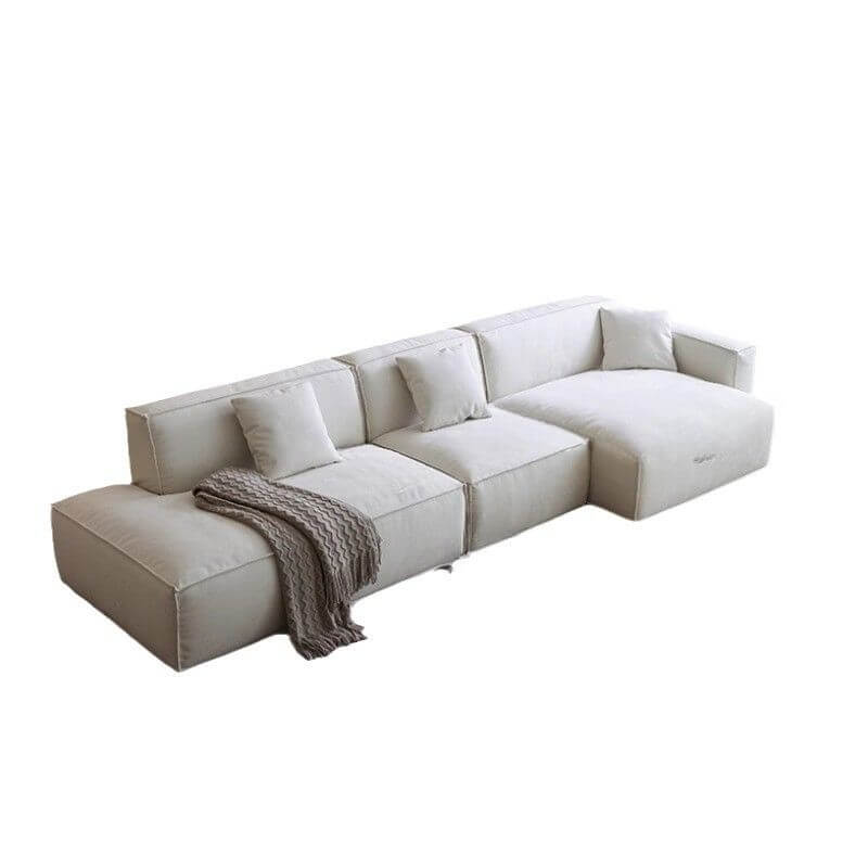 L-Shaped Sectional Sofa with Chaise Lounge - Light Gray 3-Piece Set, Right-Hand Facing, Removable Slipcover - Perfect for Living Room, Family Room & Small Spaces
