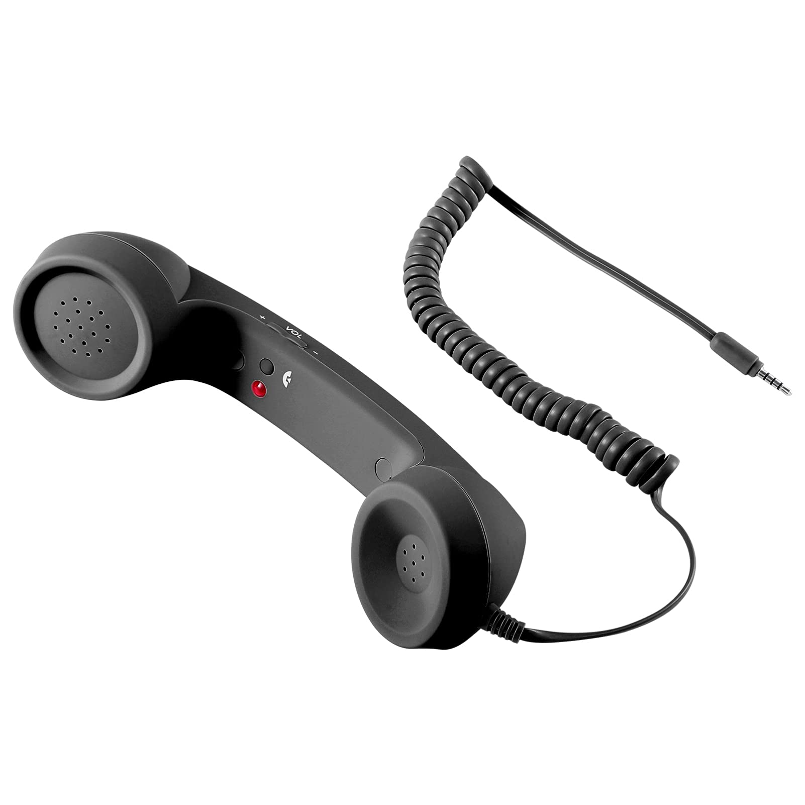 Vintage Retro Handset with 3.5mm Jack - Mini Microphone & Speaker for Phones, Tablets, and Computers - Perfect for Call Centers, Gaming, and Online Meetings