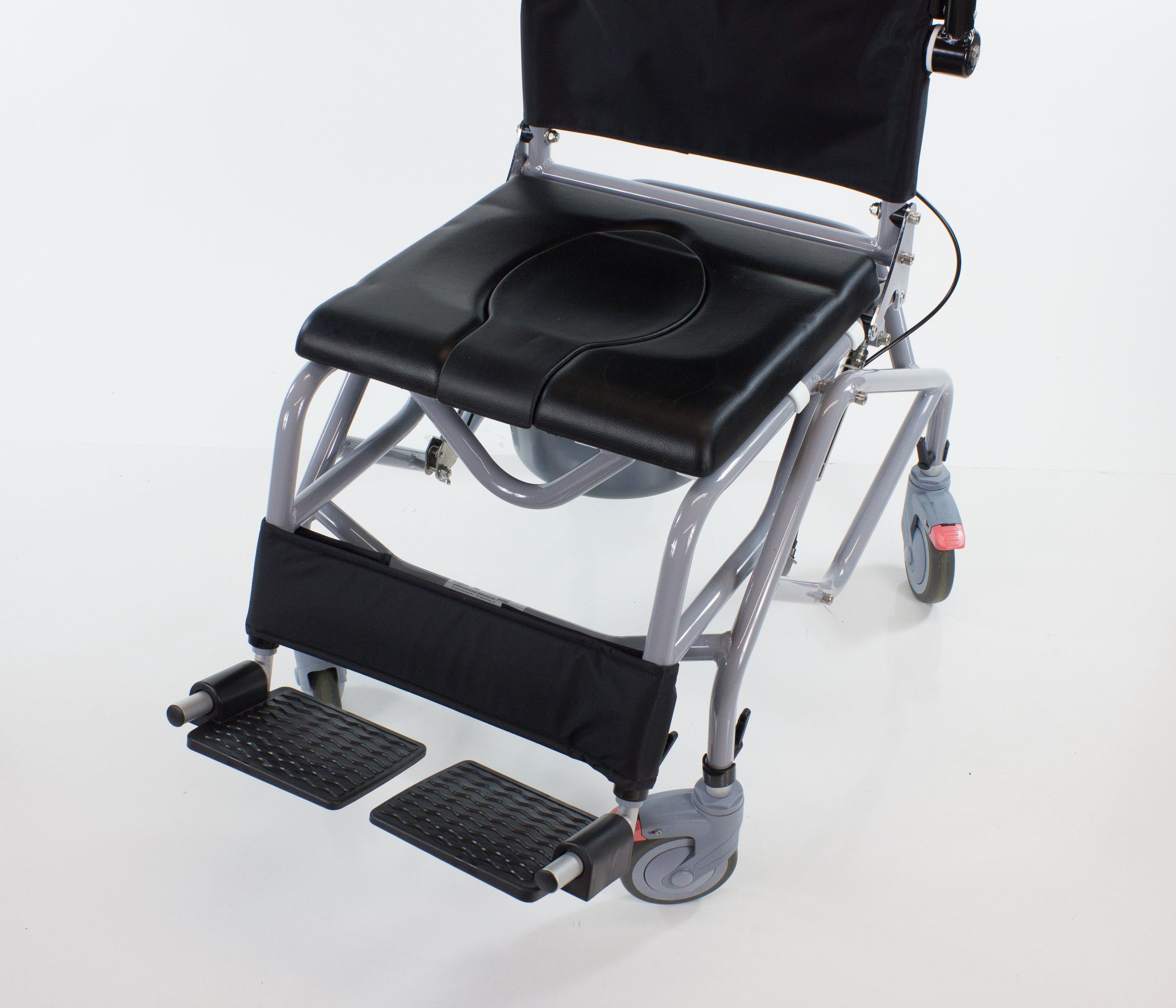 Professional Tilt In Space Reclining Shower Commode Chair with Padded Seat - Ideal for Elderly Care, Post-Surgery Recovery & Home Bathroom Safety