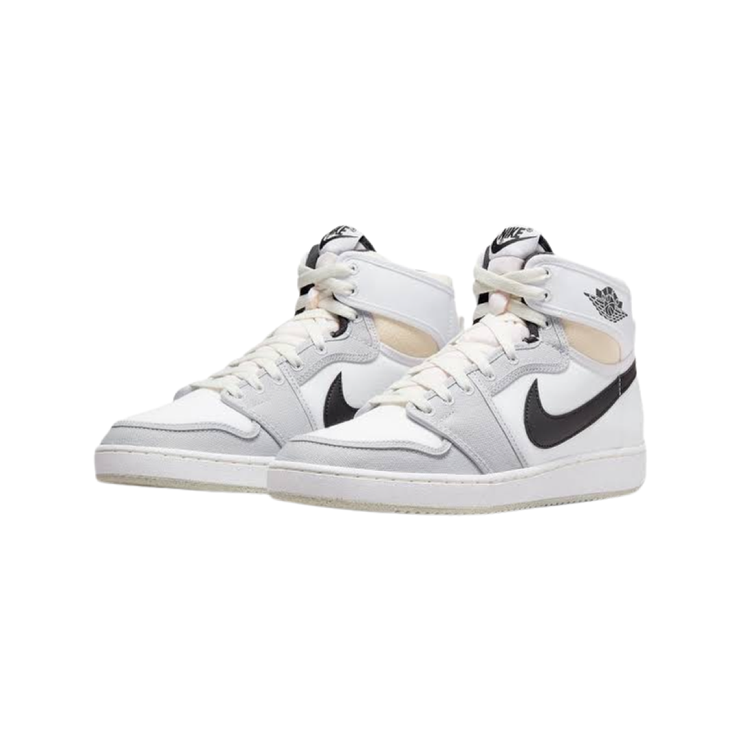 Air Jordan 1 High Retro KO Sneakers - Fog Grey, White & Black Colorway - Classic Basketball Shoes for Men & Women | Perfect for Streetwear, Casual Outfits & Sneaker Collection