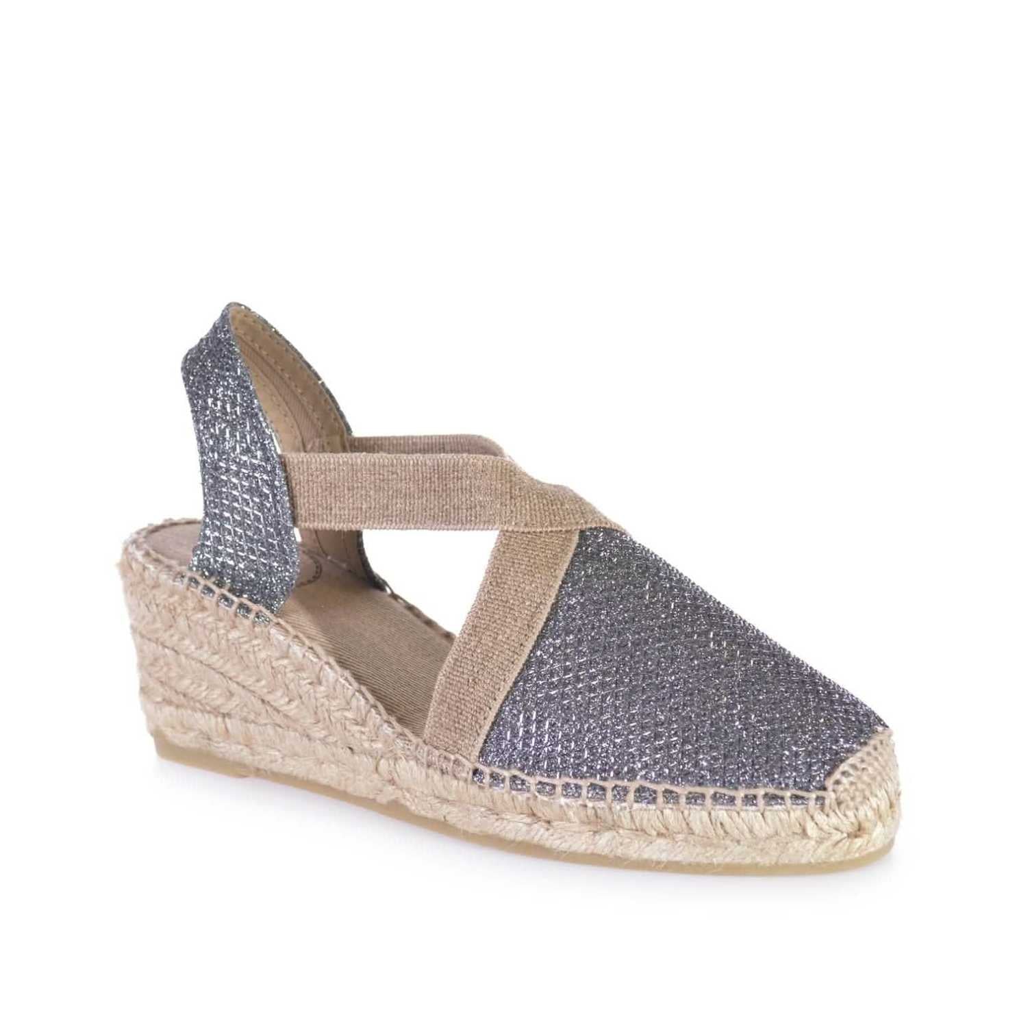 Women's Metallic Cotton Blend Wedge Espadrilles - Comfortable Summer Casual Shoes for Beach, Party & Everyday Wear