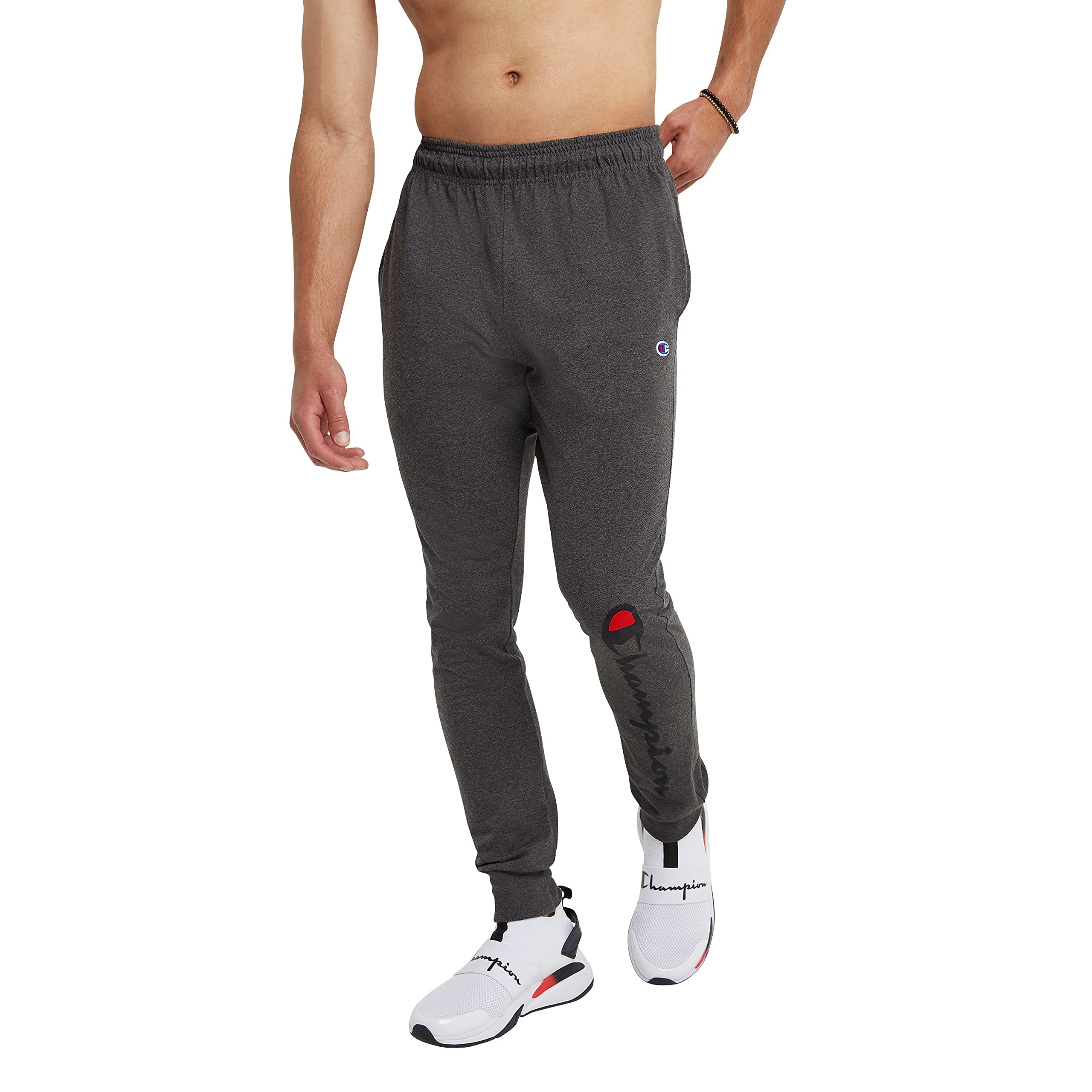Champion Men's Lightweight Joggers - Comfortable Lounge Pants with Jersey Graphic Design (31