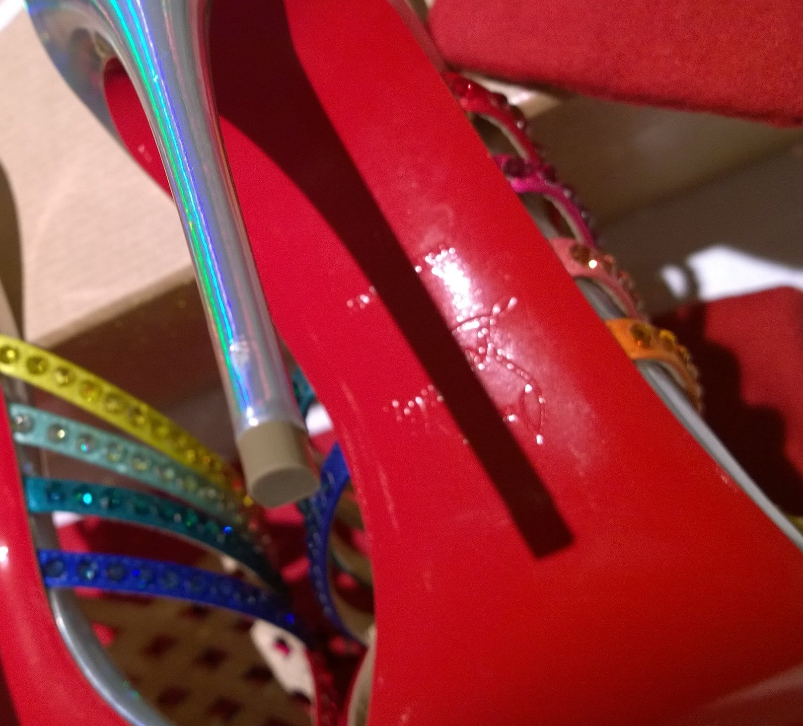 Christian Louboutin Martha Strass 100 Crystal Crepe Satin Mules Sandals - Rainbow Laser Heels for Women | Perfect for Weddings, Parties & Special Occasions
