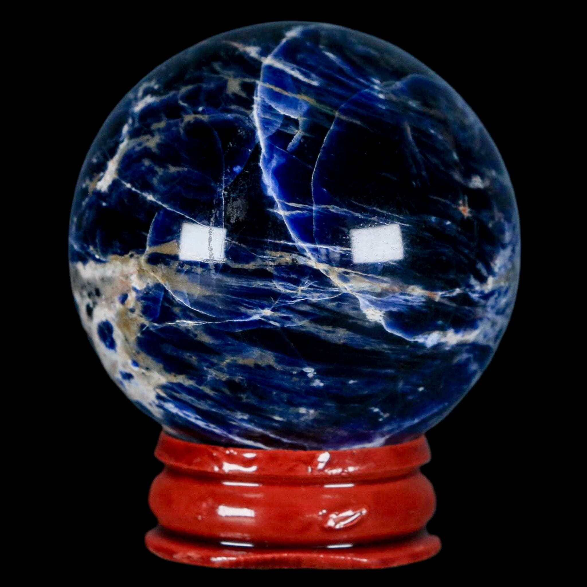 46MM Natural Blue Polished Sodalite Crystal Sphere - Healing Stone Ball for Meditation, Reiki Energy, Chakra Balancing & Home Decor