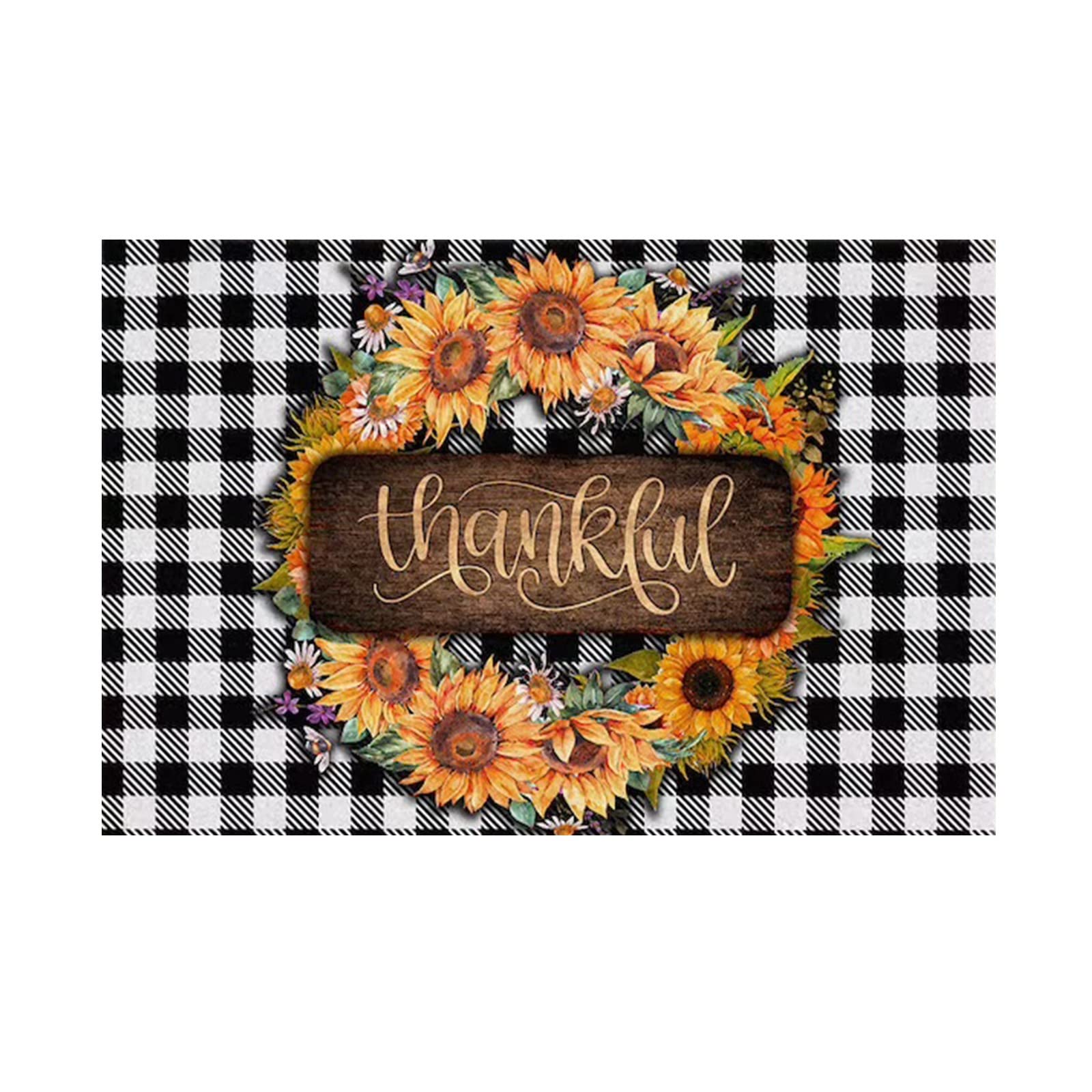Thanksgiving Welcome Doormat 24x16 Inches - Non-Slip Holiday Decorative Floor Mat for Front Door, Bathroom & Living Room - Perfect for Thanksgiving Decor & Home Entryway