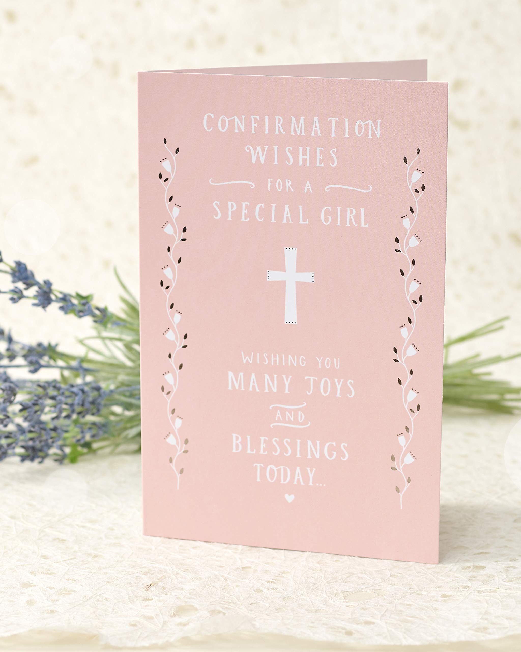 Religious Confirmation Card for Girls - Holy Blessings & Congratulations Card for Confirmation Day - Perfect Gift for Special Girls in Church Celebrations & Religious Ceremonies