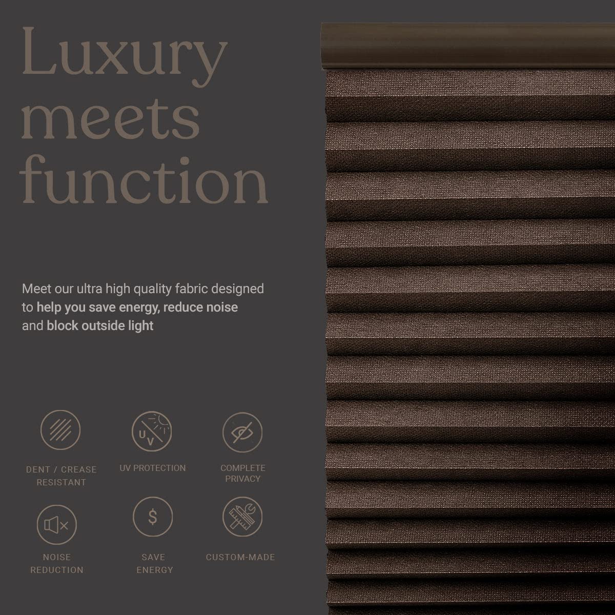 Premium Blackout Cellular Shades - Cordless Honeycomb Blinds for Windows with 1.5