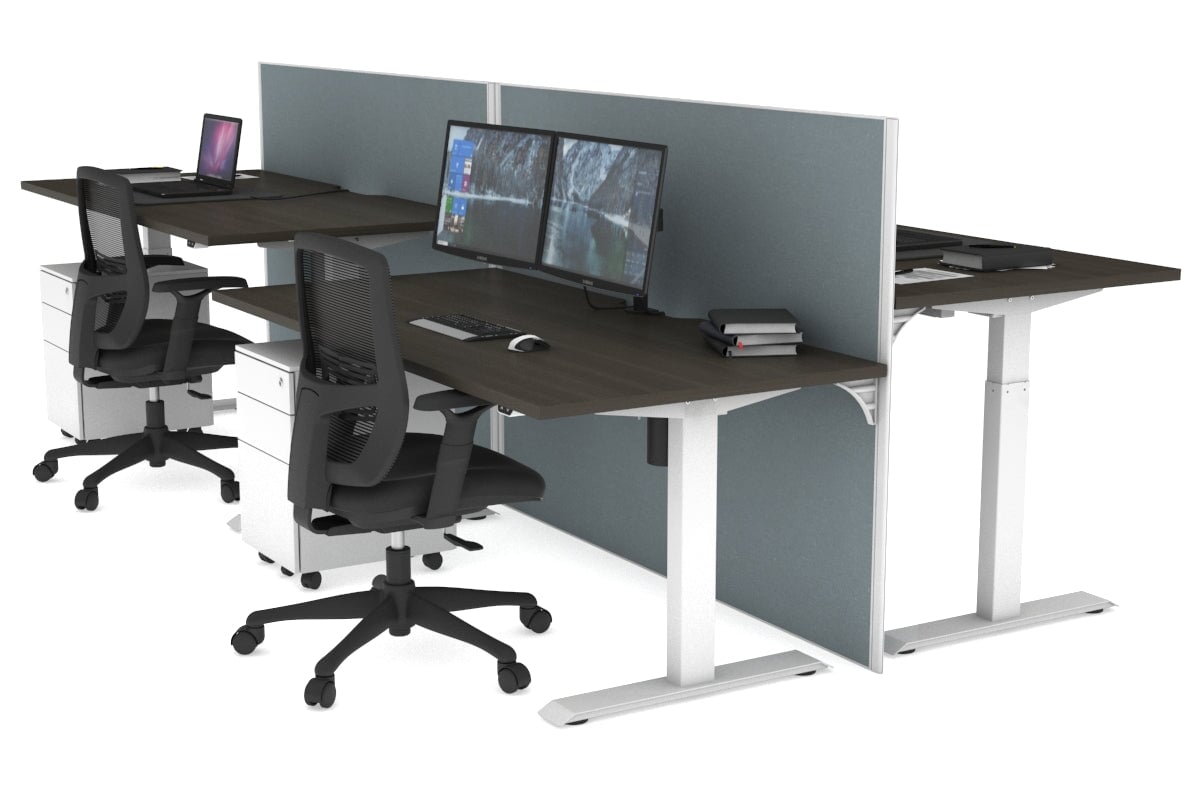 Height Adjustable 4-Person Workbench with Cable Management | 1600L x 800W | Ideal for Office, Workshop & Collaborative Workspaces