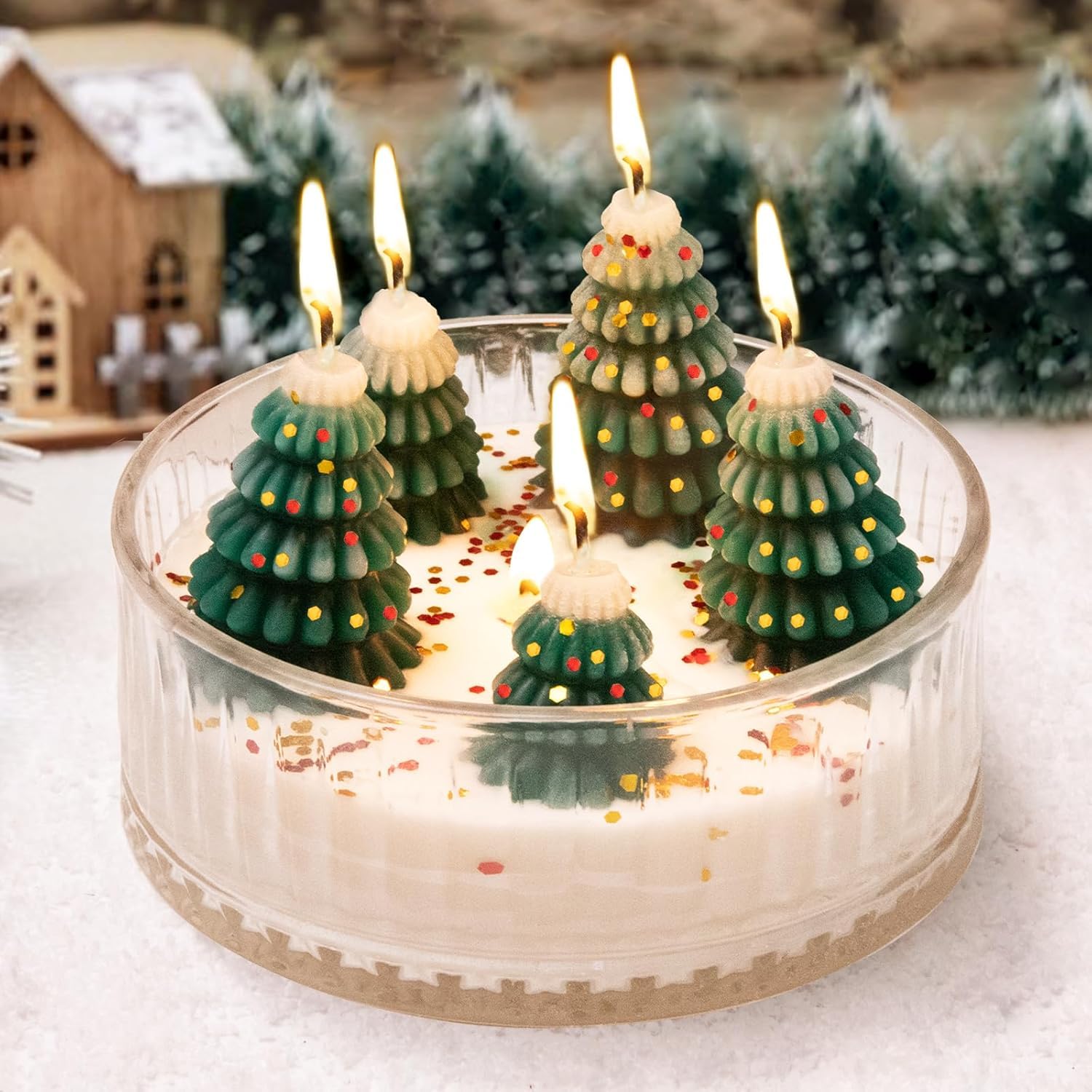 Christmas Tree Candles - Rustic Holiday Decor for Home & Gifts