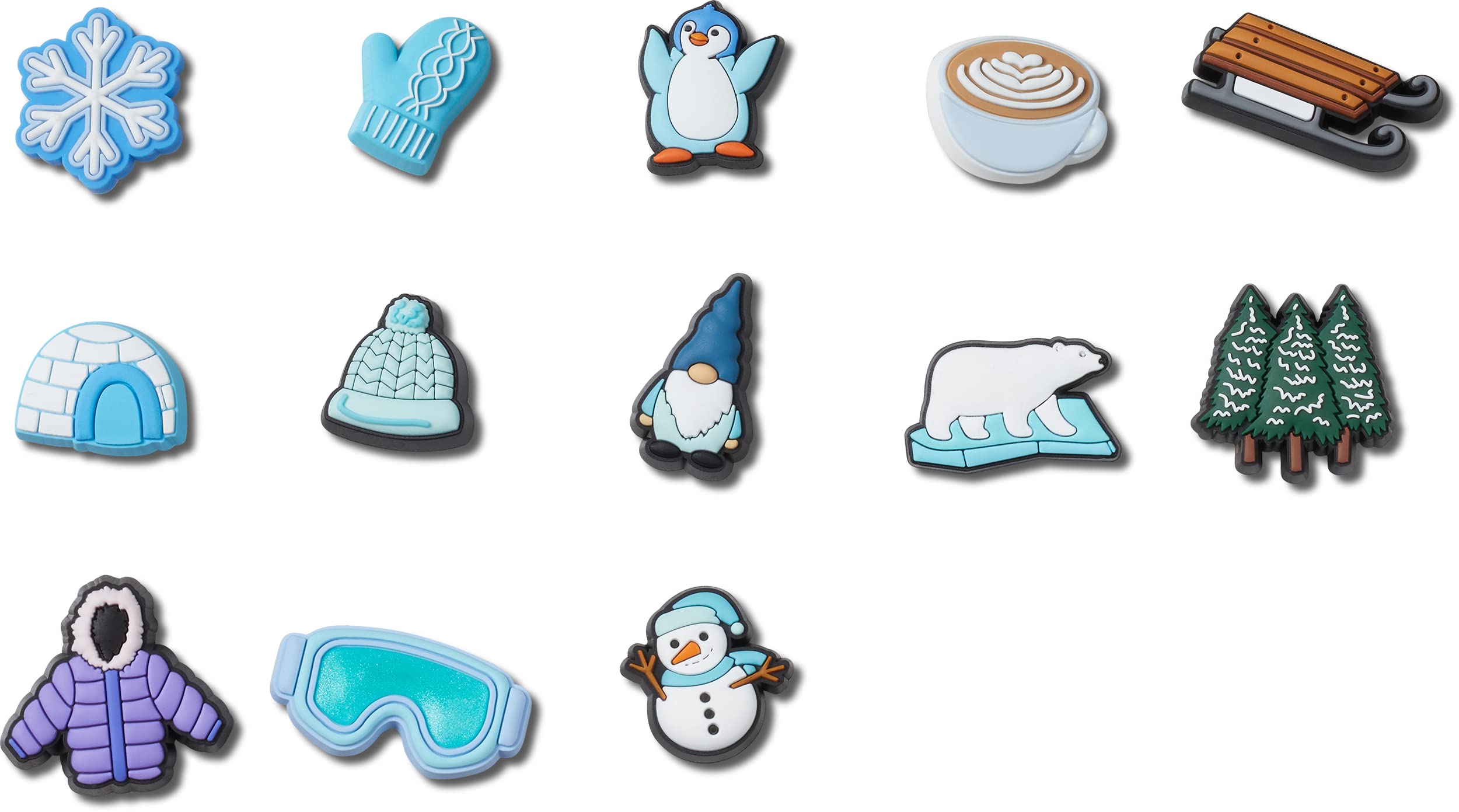 Crocs Jibbitz Shoe Charms - Christmas & Winter Holiday Collection (12-Pack) | Fun Decorative Accessories for Crocs Shoes | Perfect for Gifts, Parties & Seasonal Style