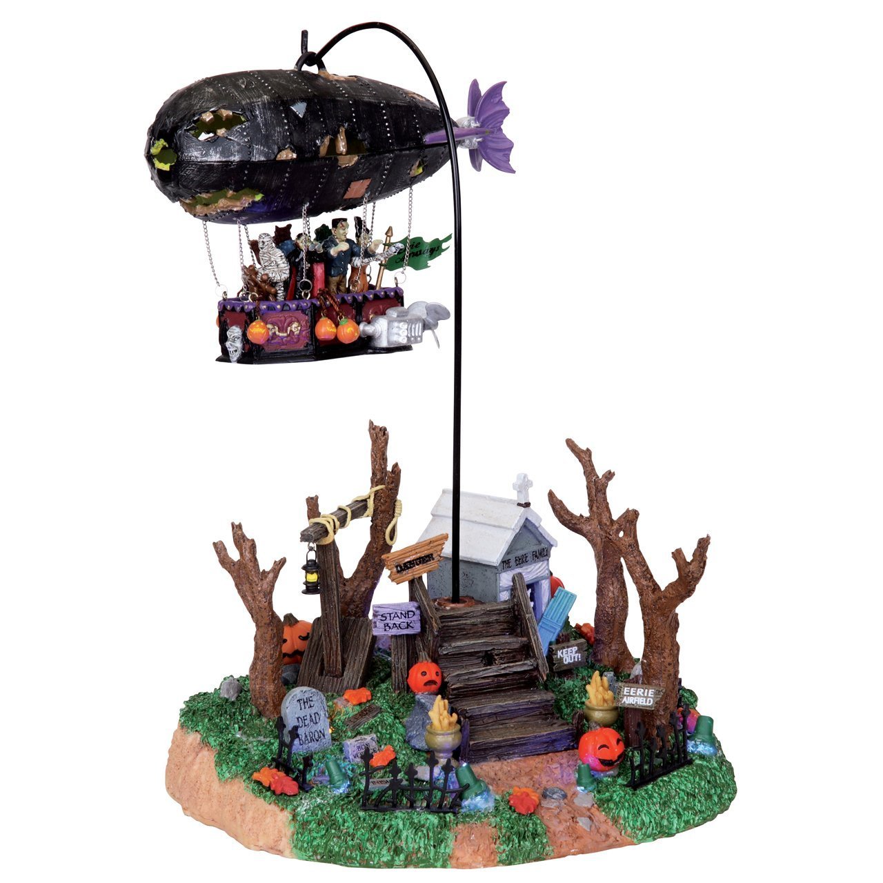 Lemax Spooky Town Animated Dreaded Zeppelin Building - Halloween Decorations for Home, Party & Haunted House Displays