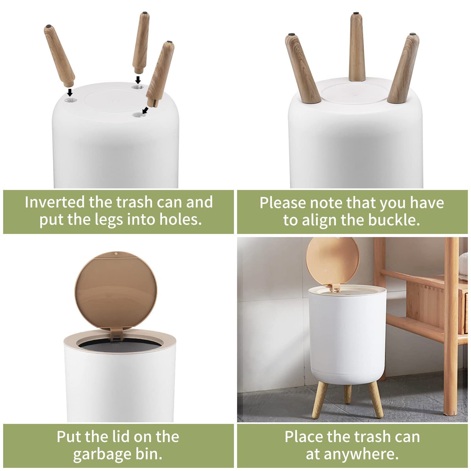 Small Trash Can with Lid - 2 Gallon Bathroom, Kitchen, Office & Outdoor Waste Basket - Dog Proof & Odor Control - Mini Basketball Hoop Design for Bedroom, Nursery & Diaper Disposal - Cute Decorative Garbage Bin for Home & Office Use