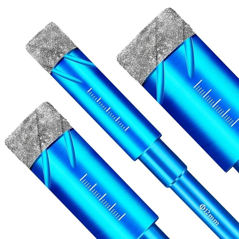 Durable Diamond Coated Core Drill Bit - 12mm for Dry Drilling Glass, Marble, Granite, Quartz, Porcelain & Ceramics | Perfect for DIY Projects, Home Renovations & Professional Tile Work