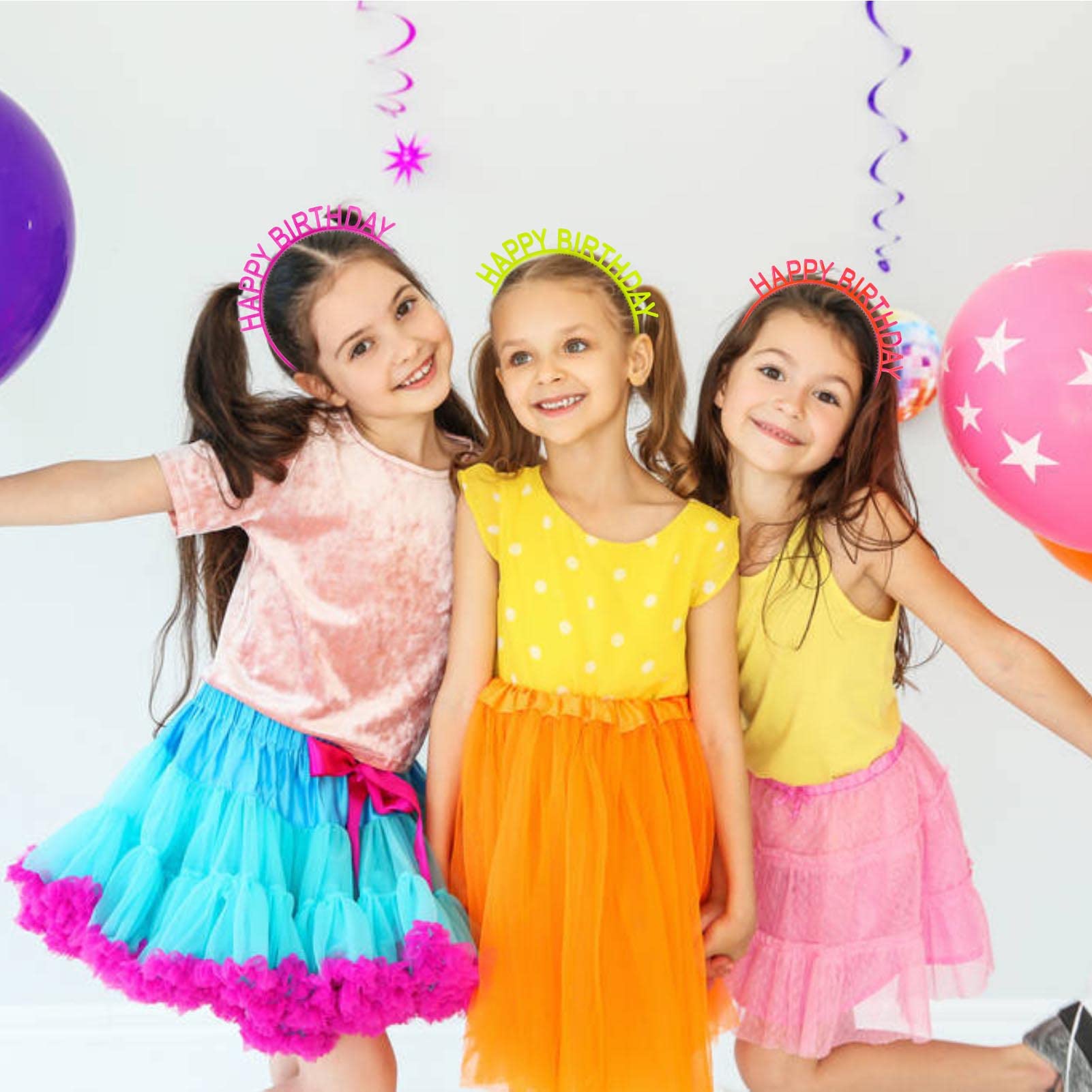 Candy Color Cat Ears Headbands for Women & Girls - DIY Plastic Elastic Hair Bands for Birthday Parties, Cosplay, Halloween Costumes & Alice in Wonderland Themed Events