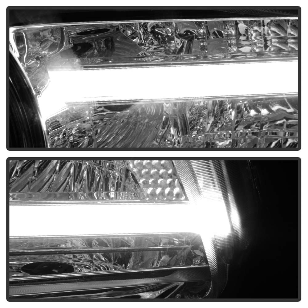 ACANII LED Projector Headlights for 2010-2014 Ford Mustang - Chrome Housing Halogen Replacement Headlamps (Left + Right Pair) - Upgrade Your Ride for Better Night Visibility & Modern Style