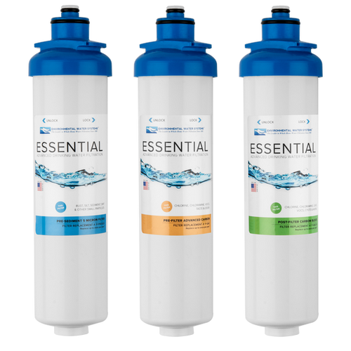 EWS F.SET.DWS Essential DWS Water Filter Replacement Set - Compatible with Refrigerators & Water Dispensers - Clean & Safe Drinking Water Solution