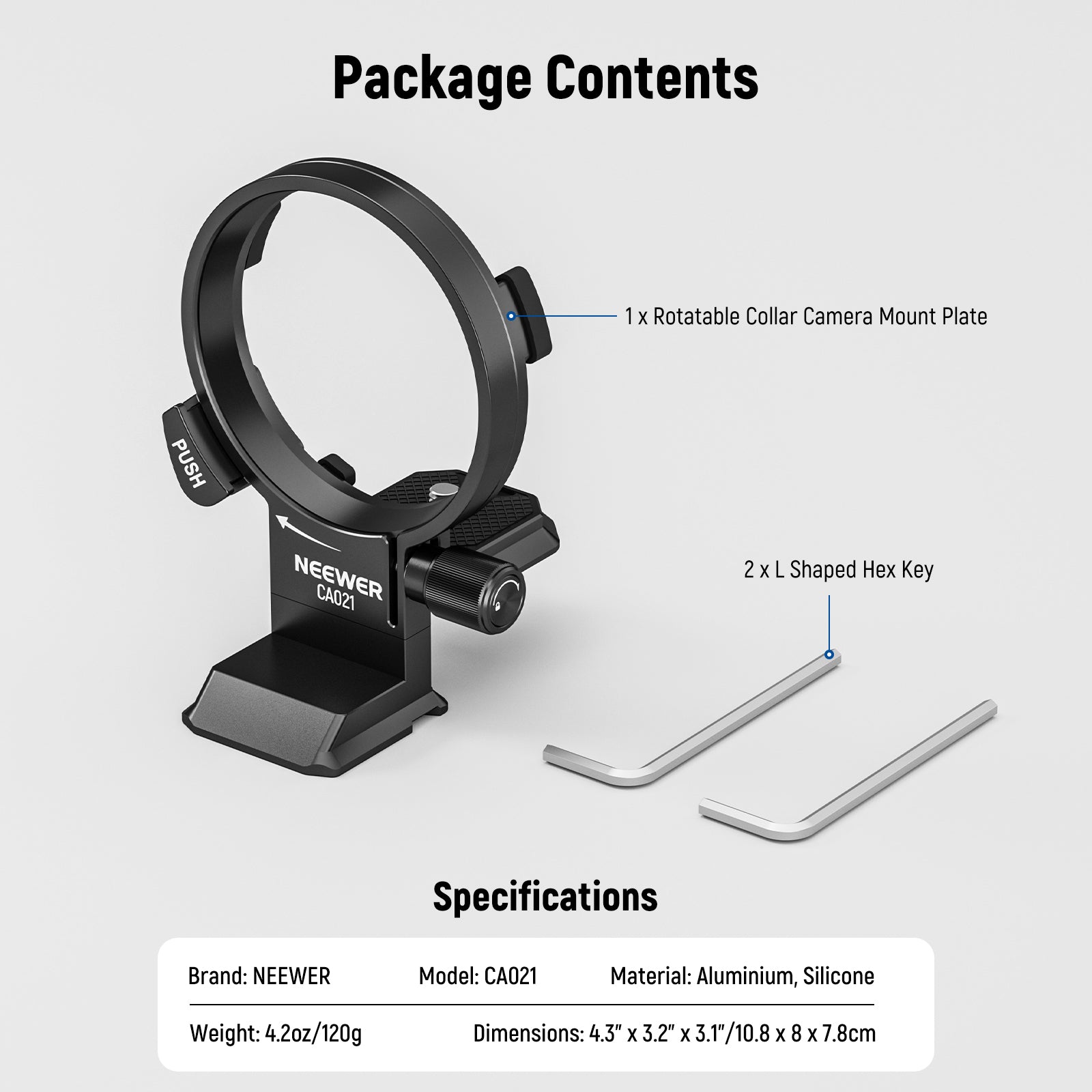 NEEWER CA021 Rotatable Collar Mount Plate Compatible with Sony Alpha 7R IV 7R V 7 IV 7S III Cameras - Perfect for Tripod Mounting & Smooth Panoramic Shooting