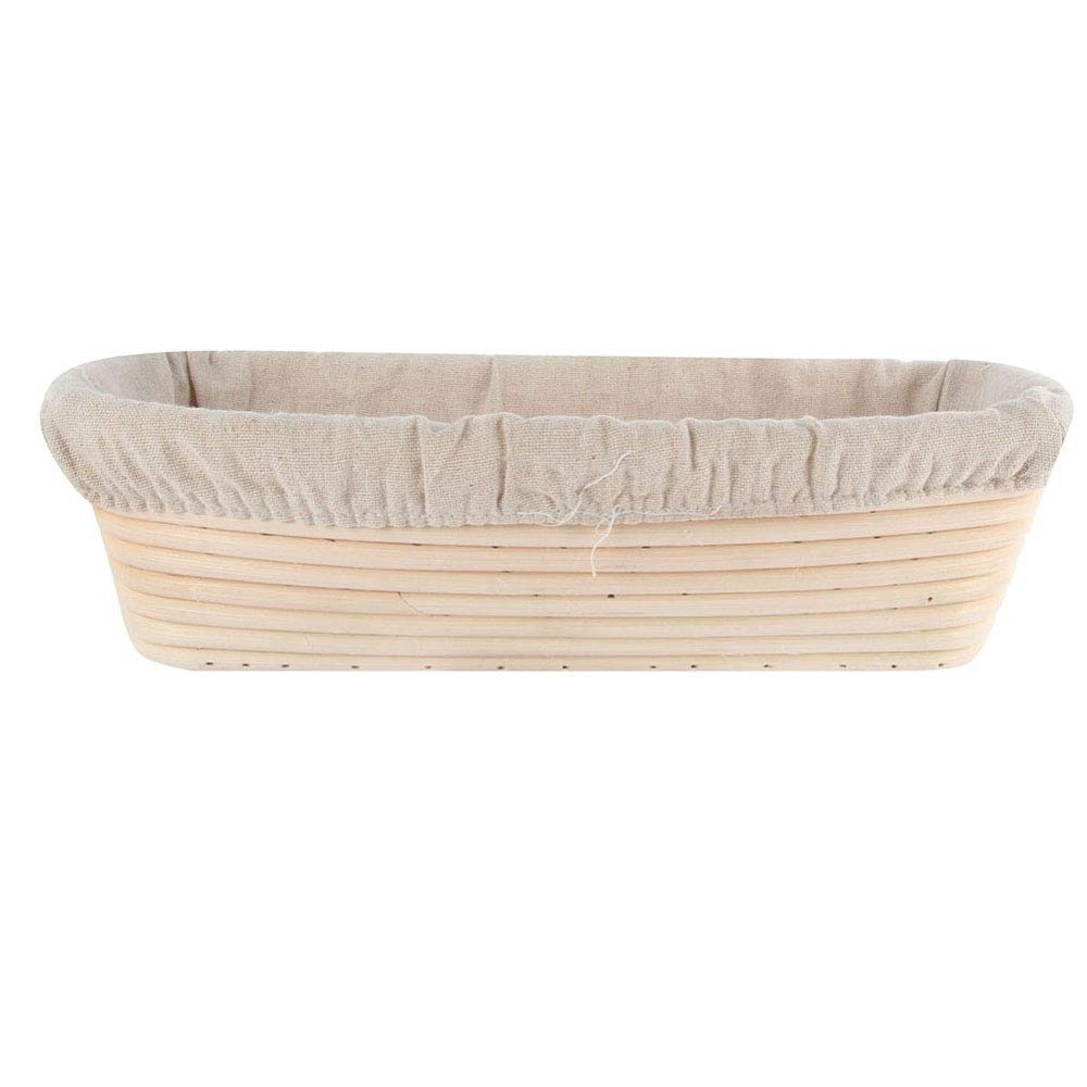 Handmade Oval & Round Rattan Bread Proofing Basket - Dough Banneton Brotform for Sourdough Fermentation - Natural Kitchen Baking Tool (28x14x8cm) - Perfect for Artisan Bread Making, Home Baking & Gift Giving