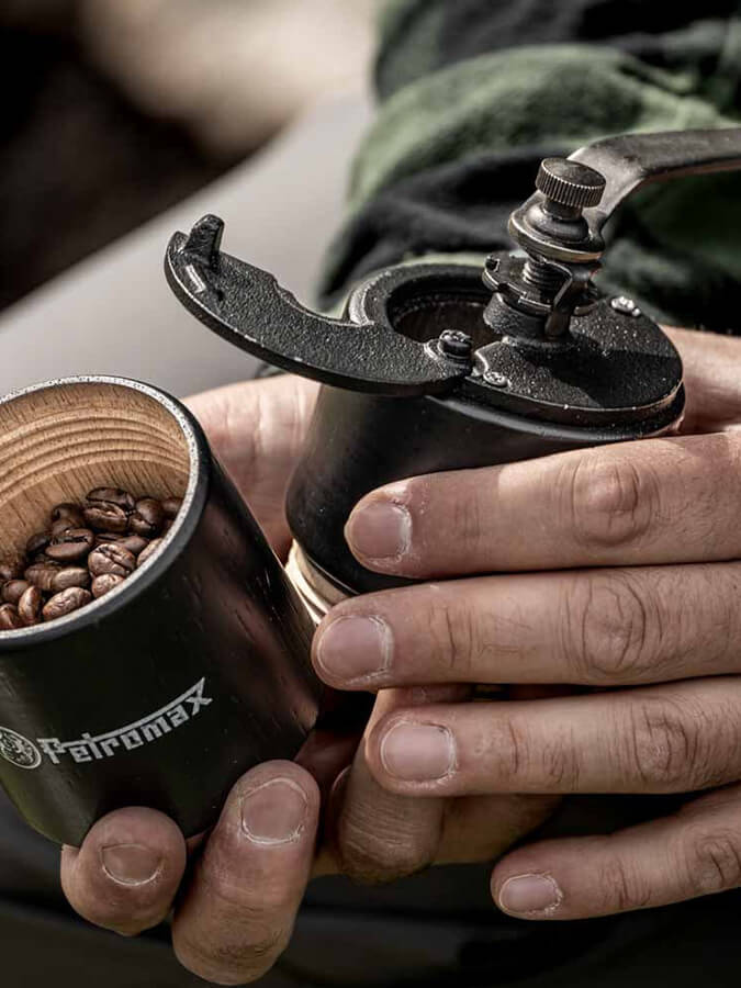 Premium Petromax Hand Coffee Grinder - Manual Burr Mill for Fresh Ground Coffee Beans - Perfect for Camping, Travel & Home Brewing