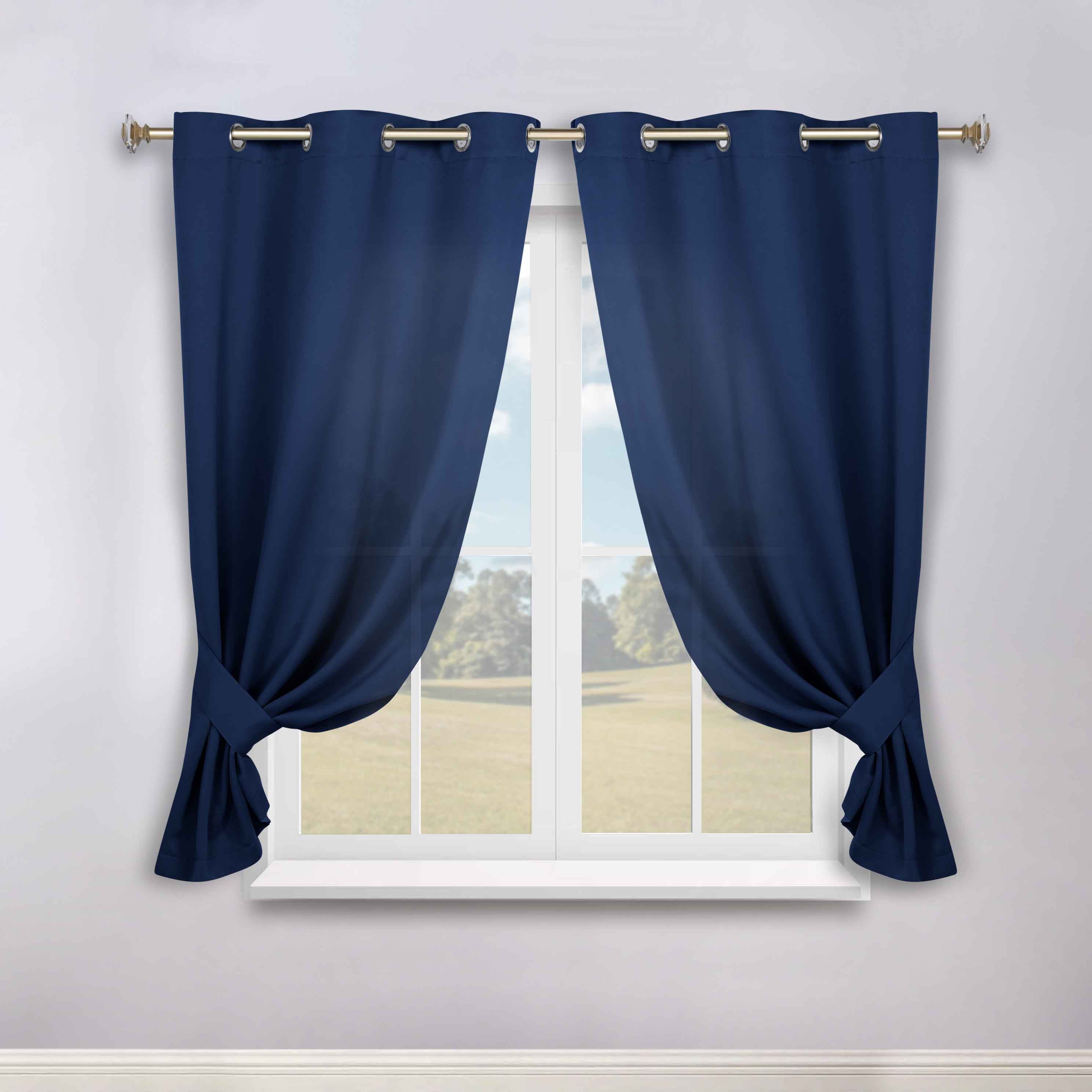 Machine Washable Blackout Curtains Set of 2 - Solid Color Room Darkening Window Drapes for Bedroom & Living Room - Noise Reducing & Thermal Insulated for Better Sleep