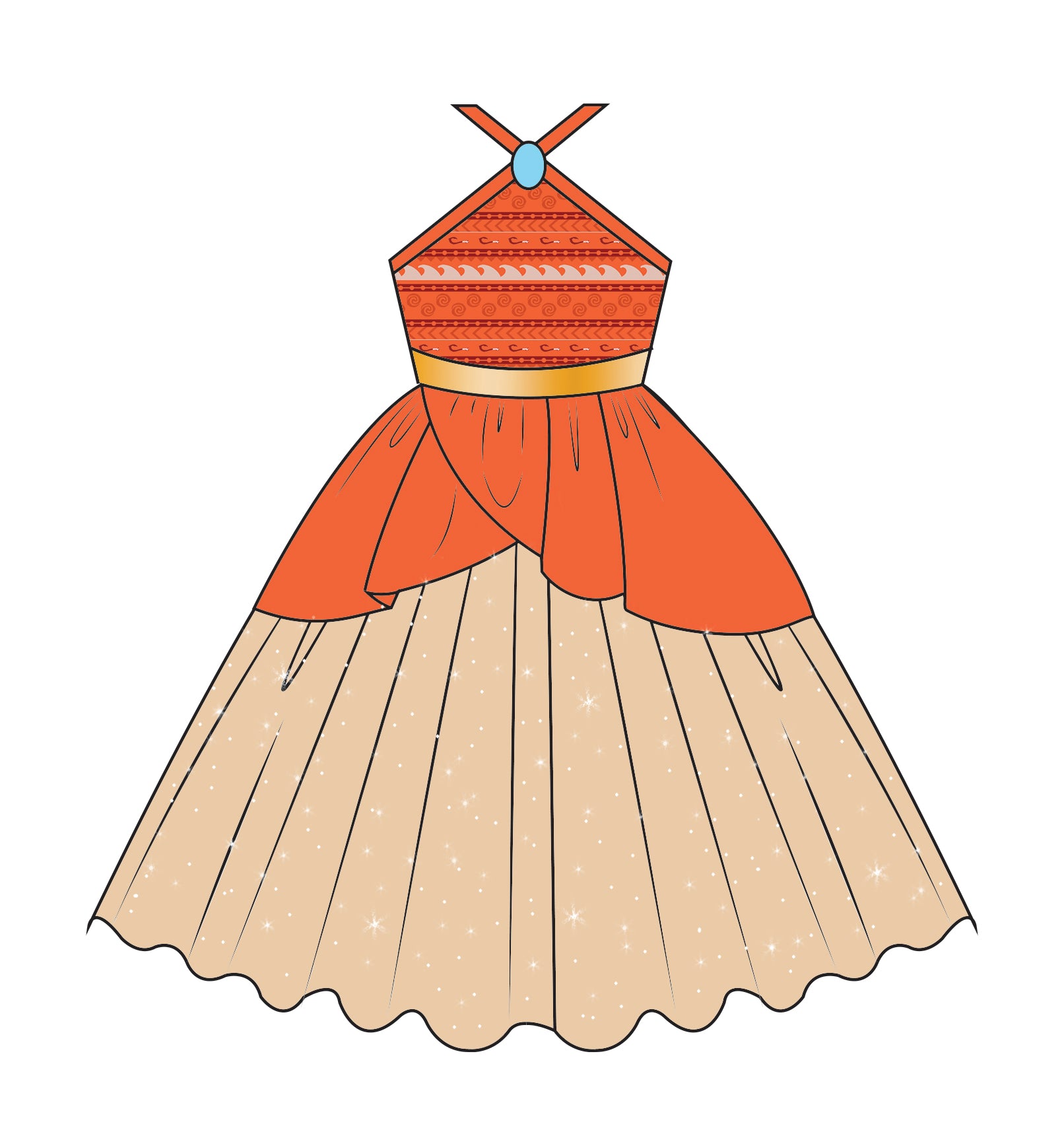 The Island Princess Costume Dress for Kids - Elegant Disney-Inspired Party Outfit for Halloween, Dress-Up & Birthday Celebrations