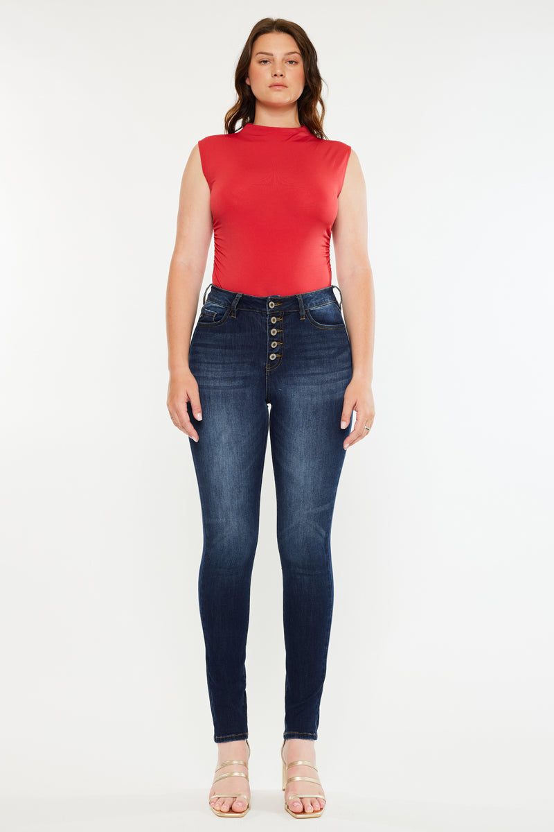 Candice High Rise Super Skinny Jeans for Women - Curvy Fit Stretch Denim Pants, Slimming Bootcut Tummy Control - Perfect for Casual Wear, Date Night & Office Outfits