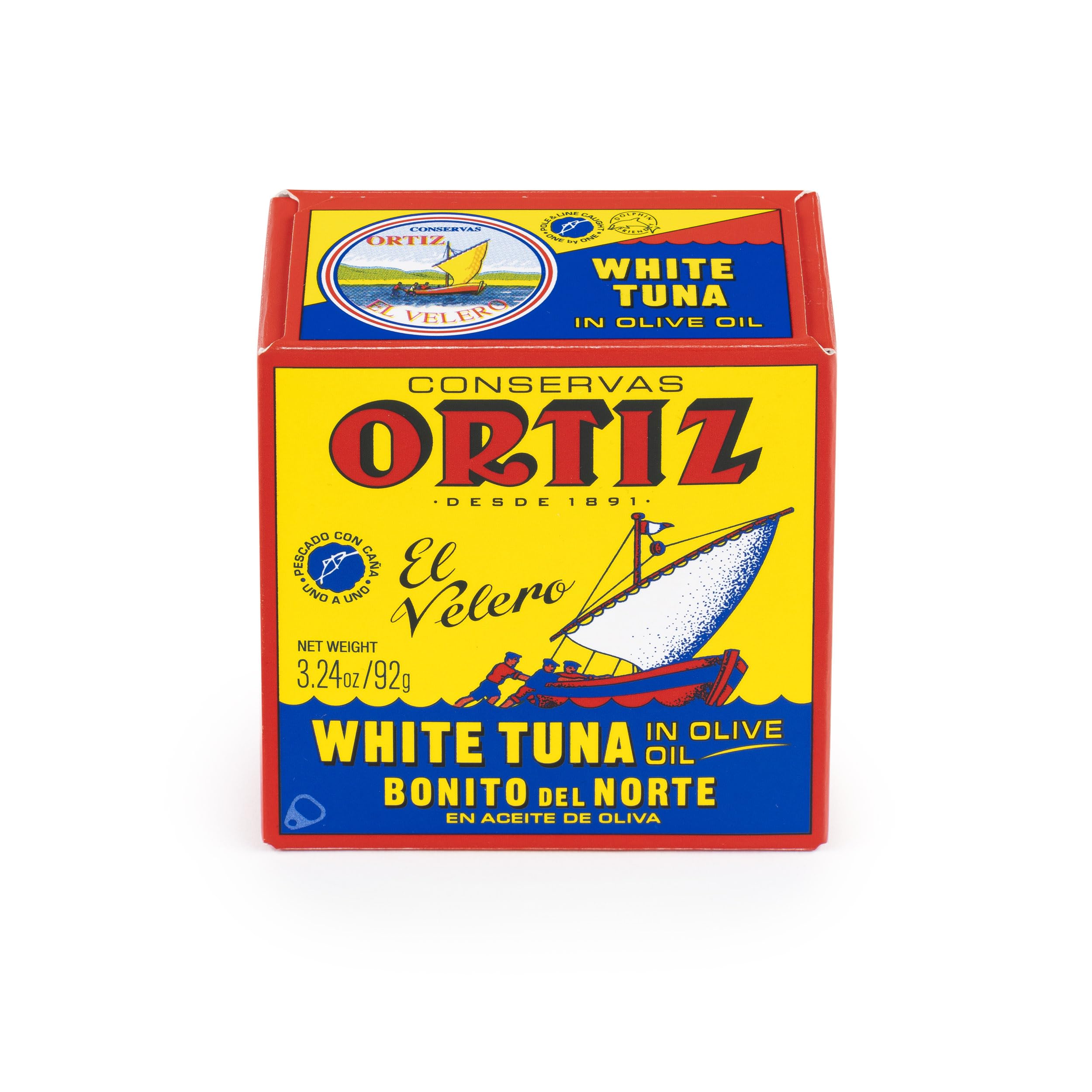 Premium Ortiz White Tuna in Olive Oil - Wild Caught Spanish Albacore, High Protein & Omega-3 Fatty Acids - Fresh Tender Slices for Salads, Pasta, Sandwiches & Tapas - No Mayo Needed - 3.24oz Cans (Pack of 10) - Perfect for Keto, Paleo & Mediterranean Diets
