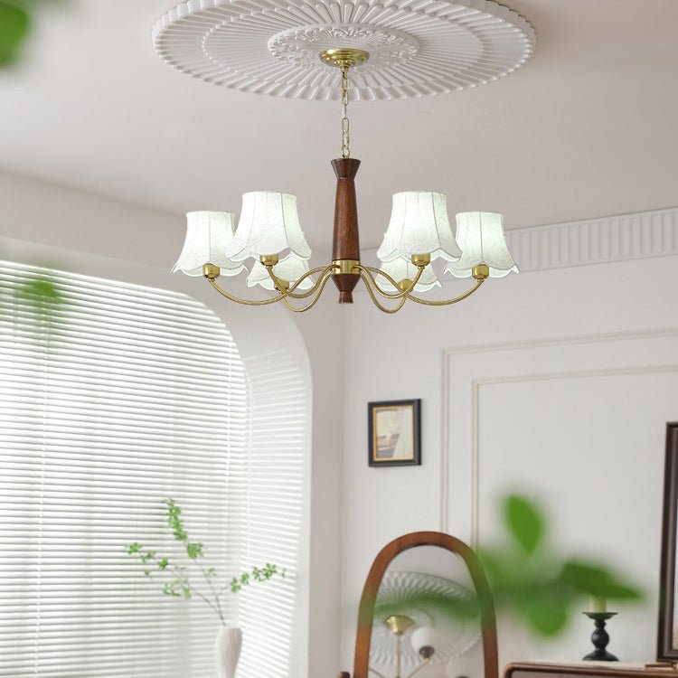 Elegant Alyssa Fabric Chandelier - Modern Ceiling Light Fixture for Dining Room, Bedroom & Living Room Decor | Energy Efficient LED Lighting Solution for Home Interior Design
